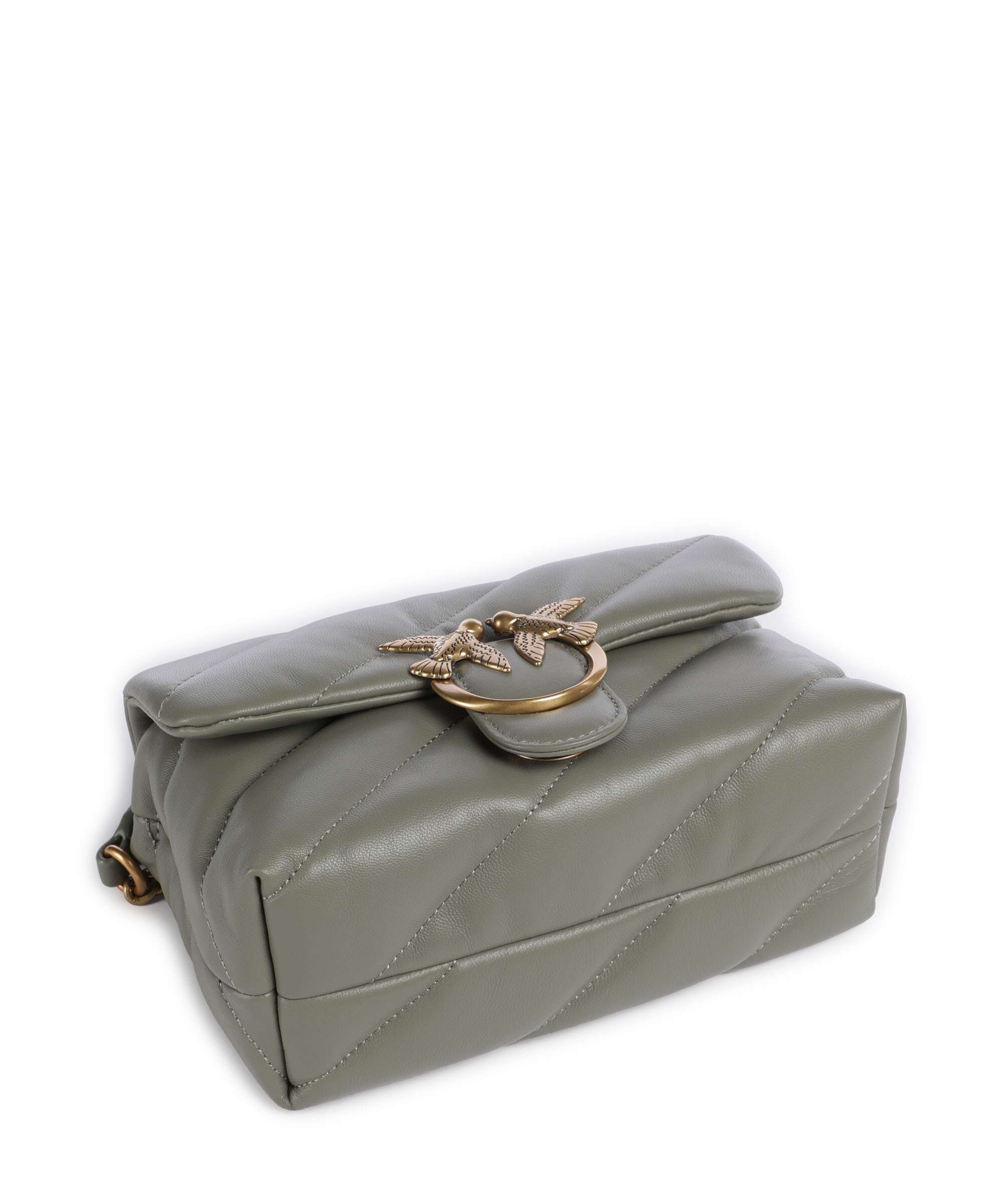 Pinko Love Puff Mini Shoulder bag verde vertiver/antique gold