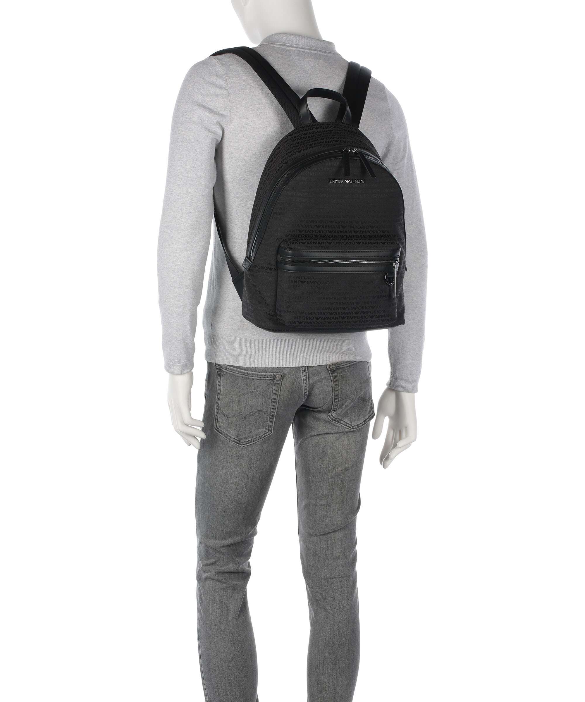 Emporio Armani Logo Jacquard Backpack bristol black
