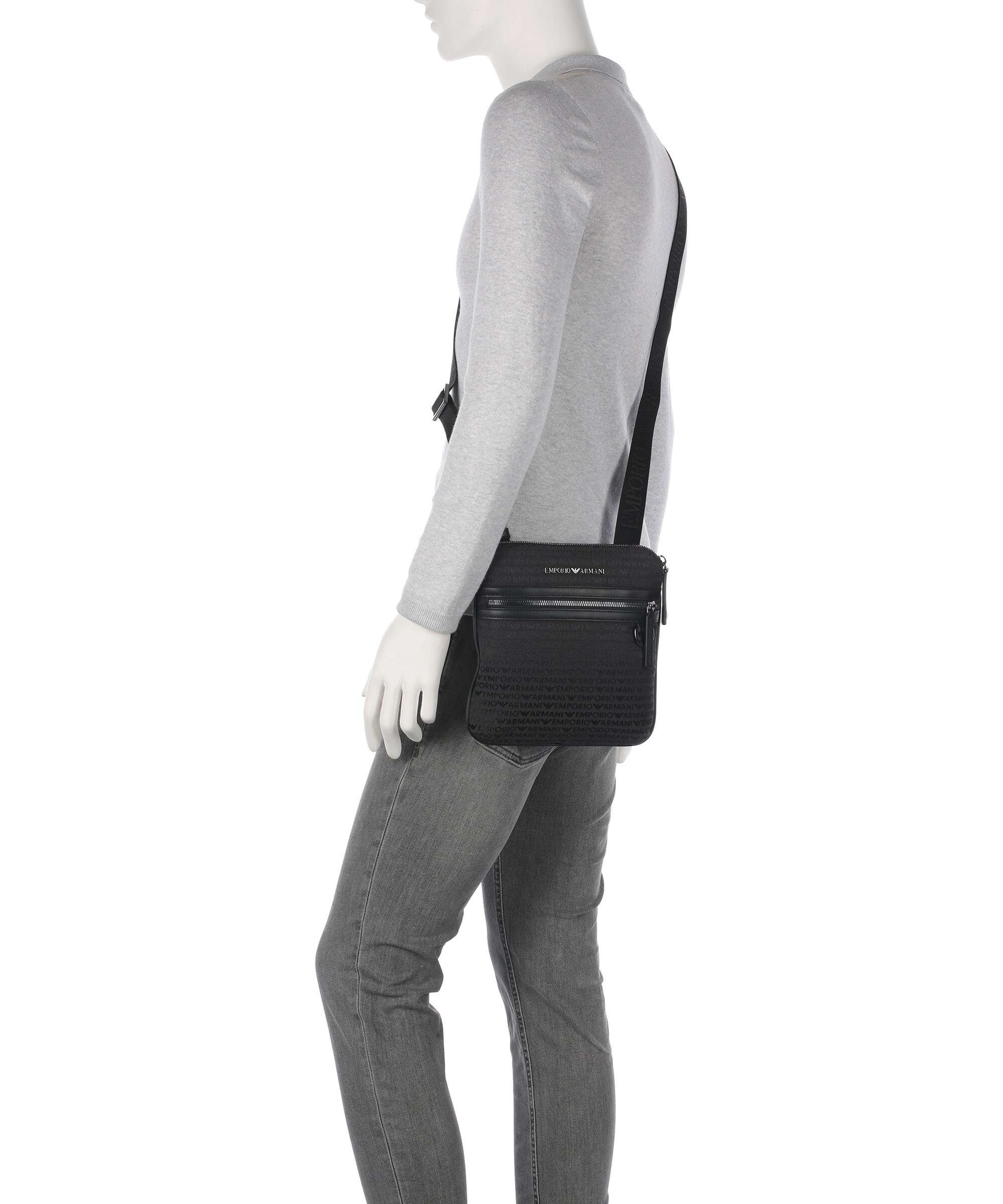 Emporio Armani Logo Jacquard Crossbody bag bristol black