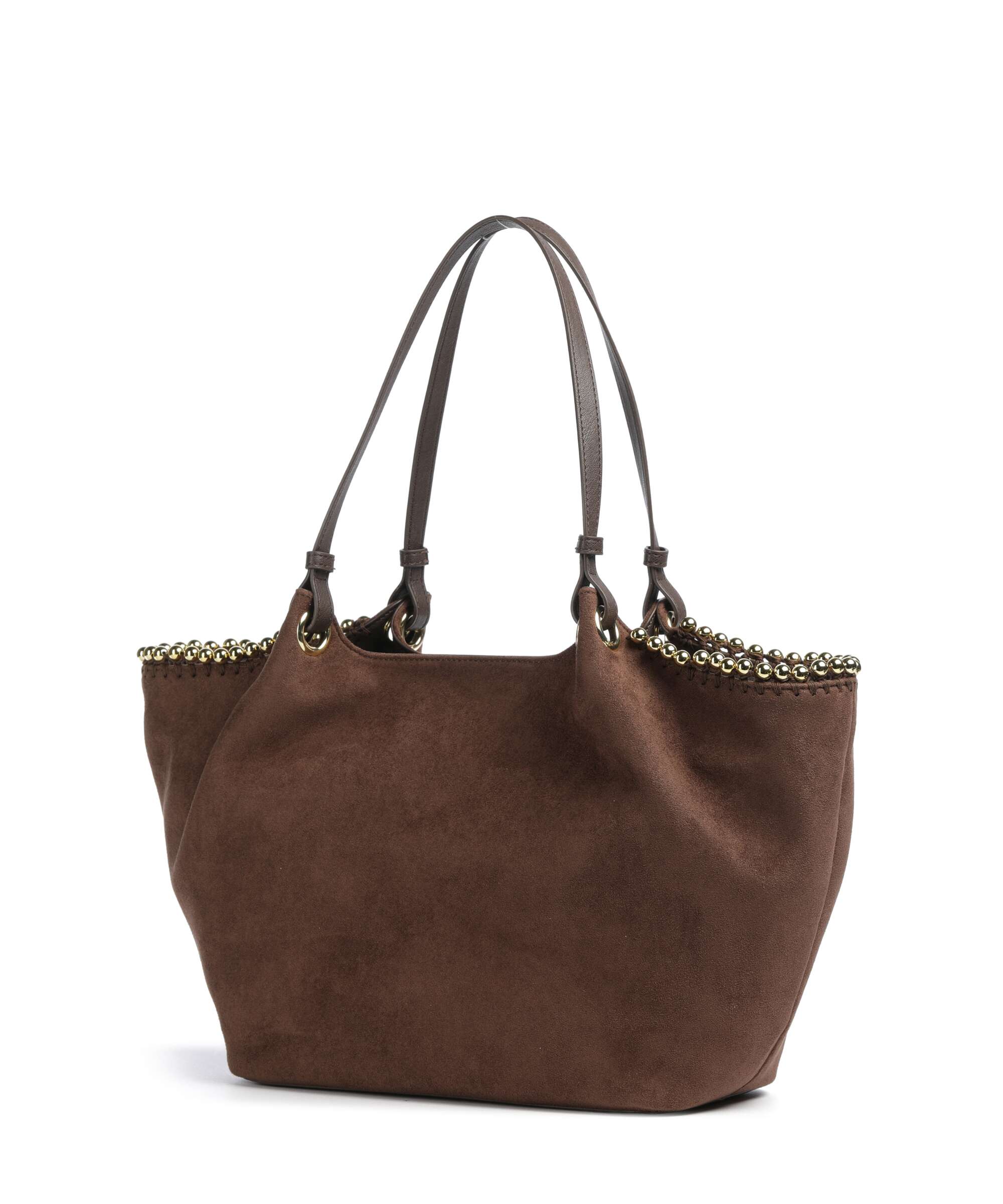Love Moschino Gold Bead Tote bag cioccolato