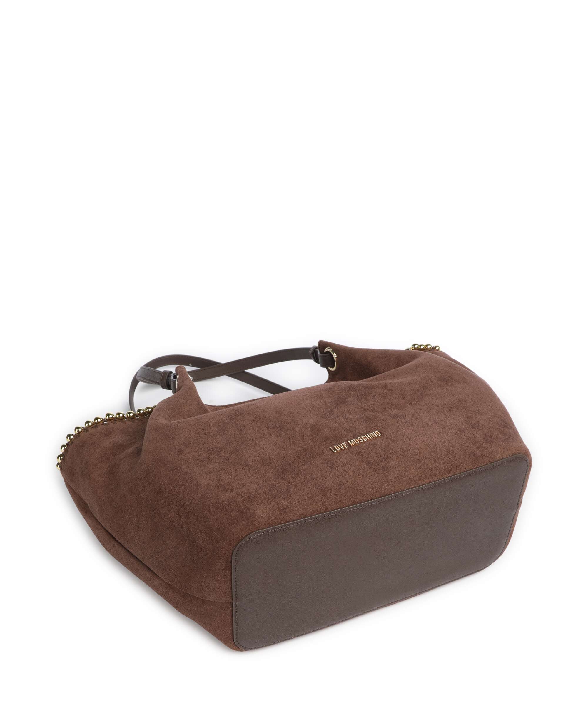 Love Moschino Gold Bead Tote bag cioccolato