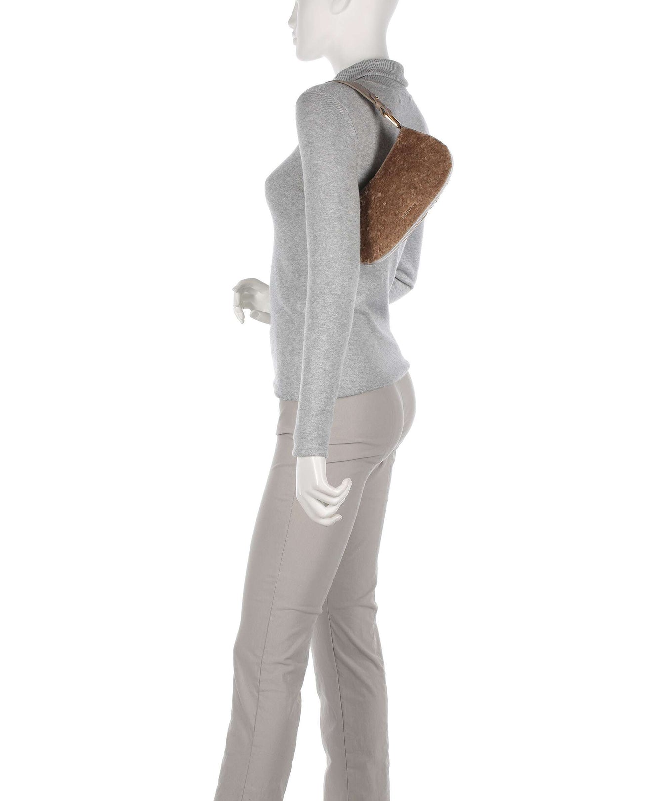 Coccinelle Merveille Astrakan Shoulder bag warm taupe