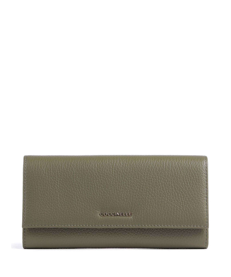 Coccinelle Metallic Soft Wallet laurel green