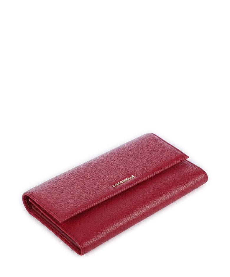 Coccinelle Metallic Soft Wallet sangria