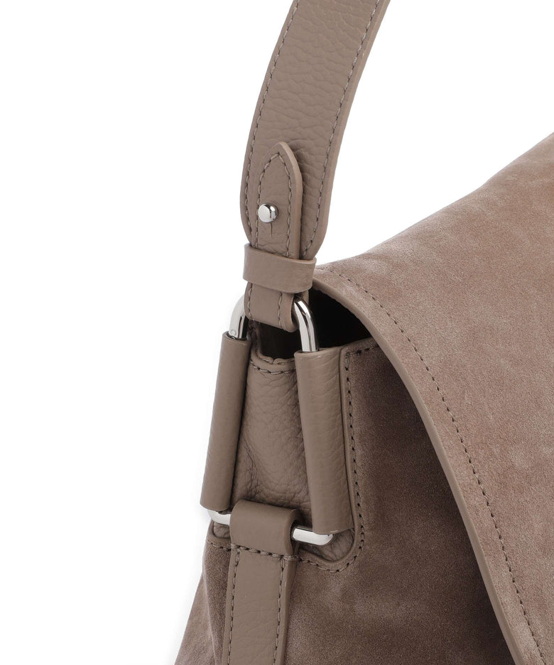Coccinelle Rebekka Suede Shoulder bag warm taupe