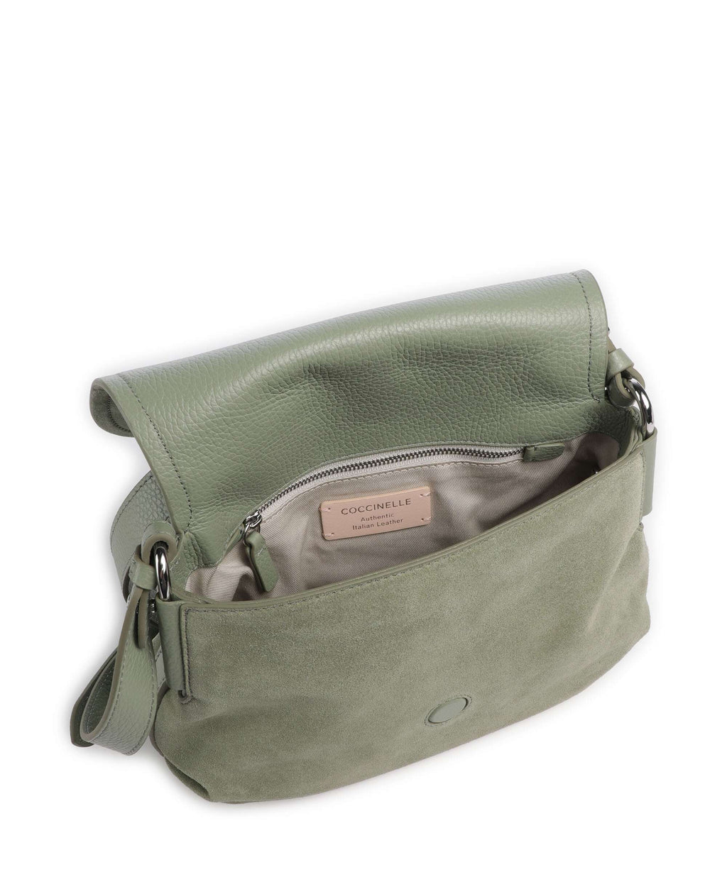 Coccinelle Rebekka Suede Crossbody bag greenery