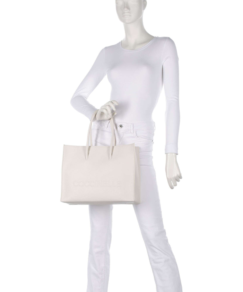 Coccinelle Myrtha Maxi Logo Tote bag blanco