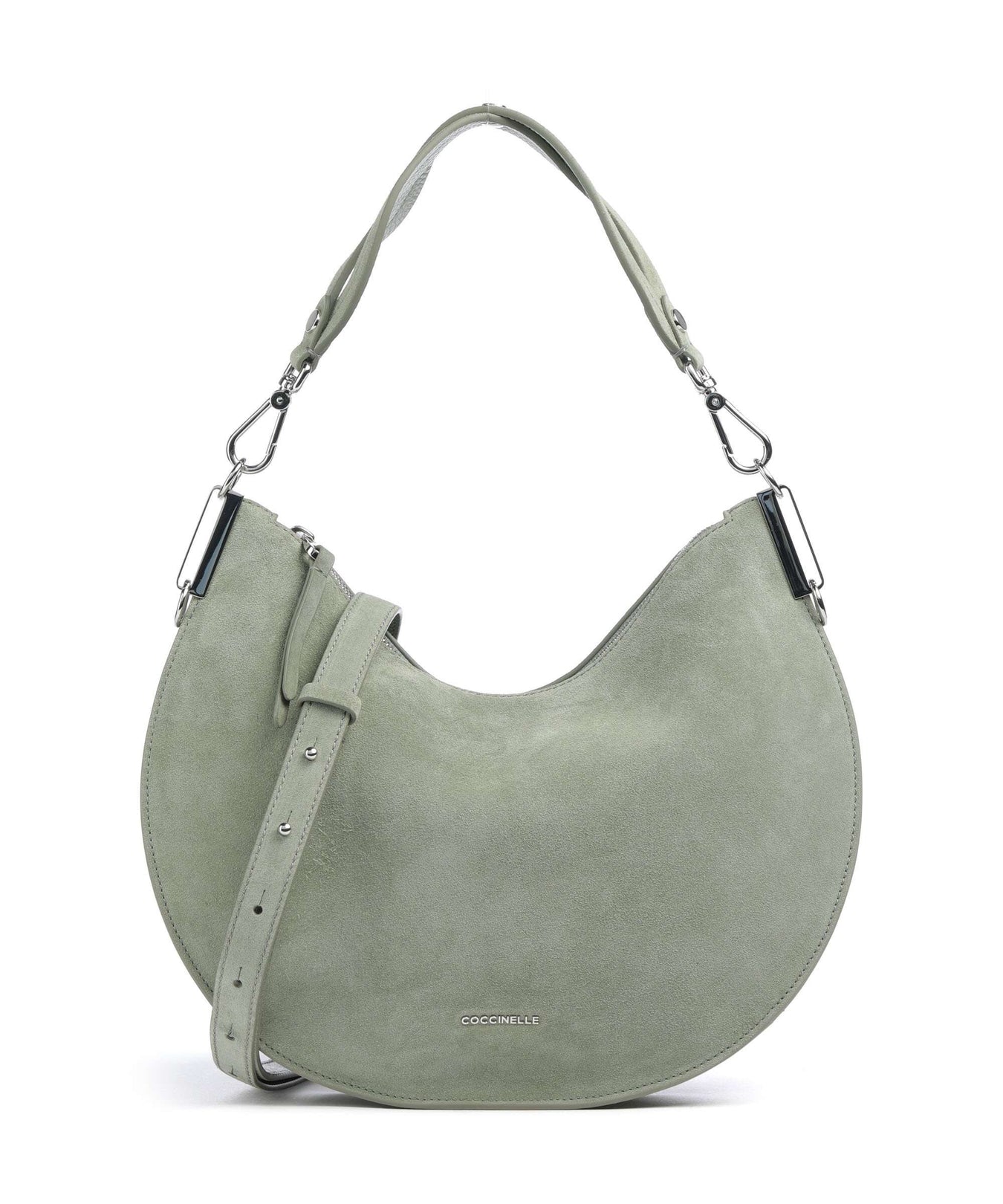 Coccinelle Sunup Suede Hobo bag greenery