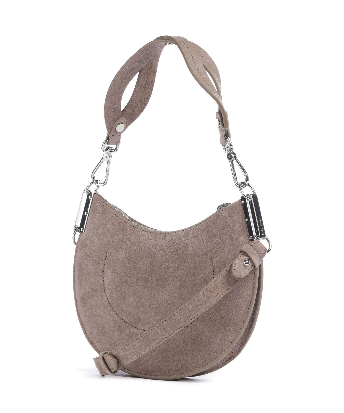 Coccinelle Sunup Suede Shoulder bag warm taupe