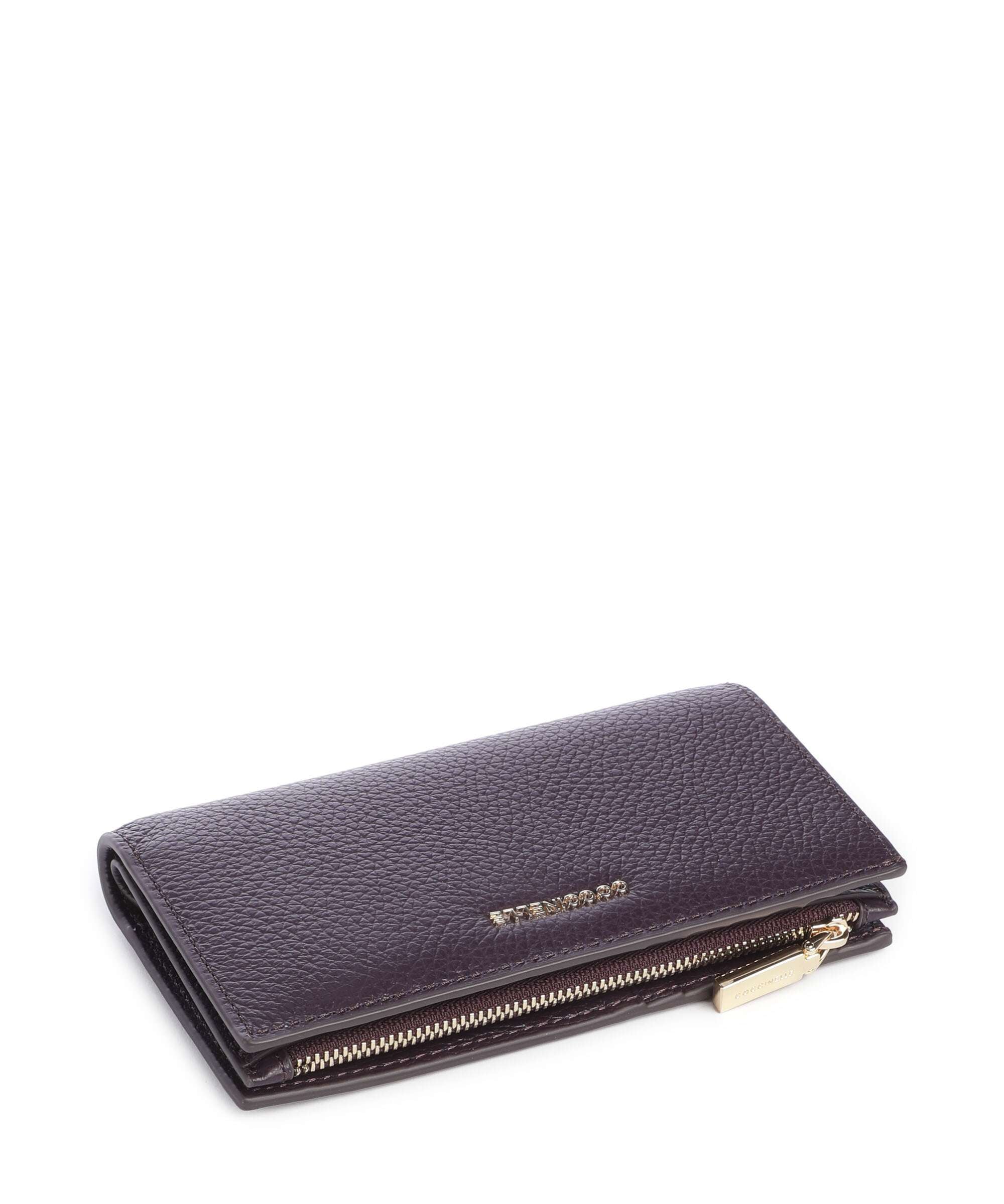 Coccinelle Metallic Soft RFID Wallet prune