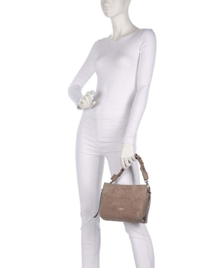 Coccinelle Boheme Suede Handbag warm taupe