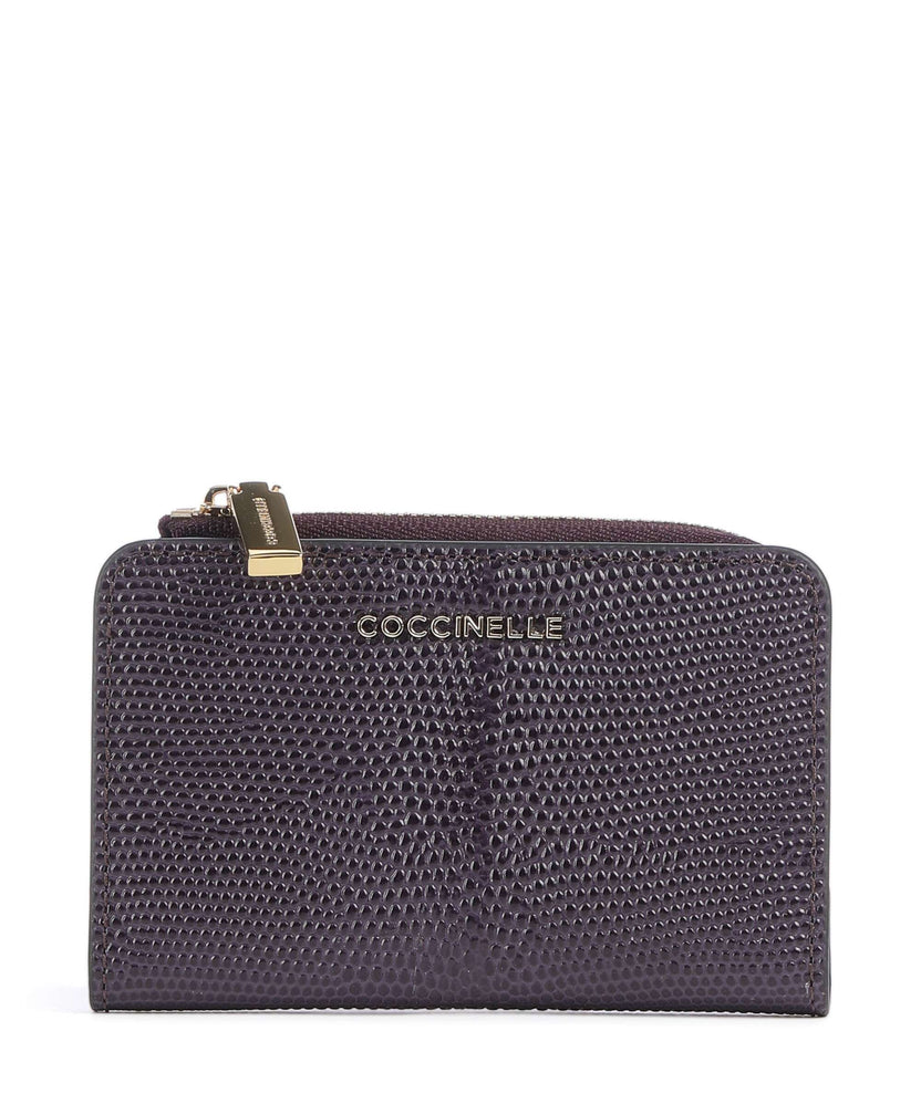 Coccinelle Metallic Lizard RFID Wallet prune