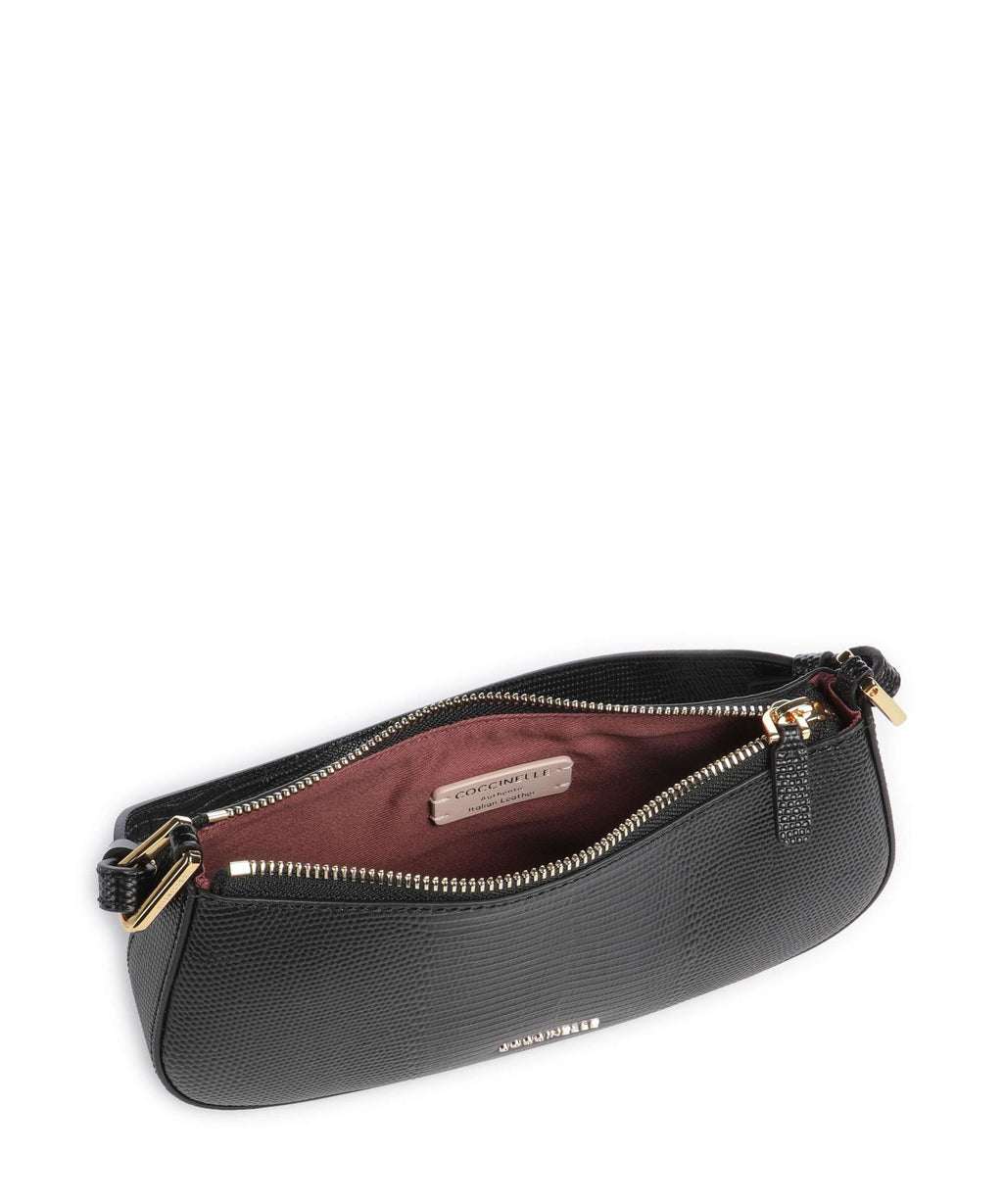 Coccinelle Merveille Lizard Shoulder bag noir