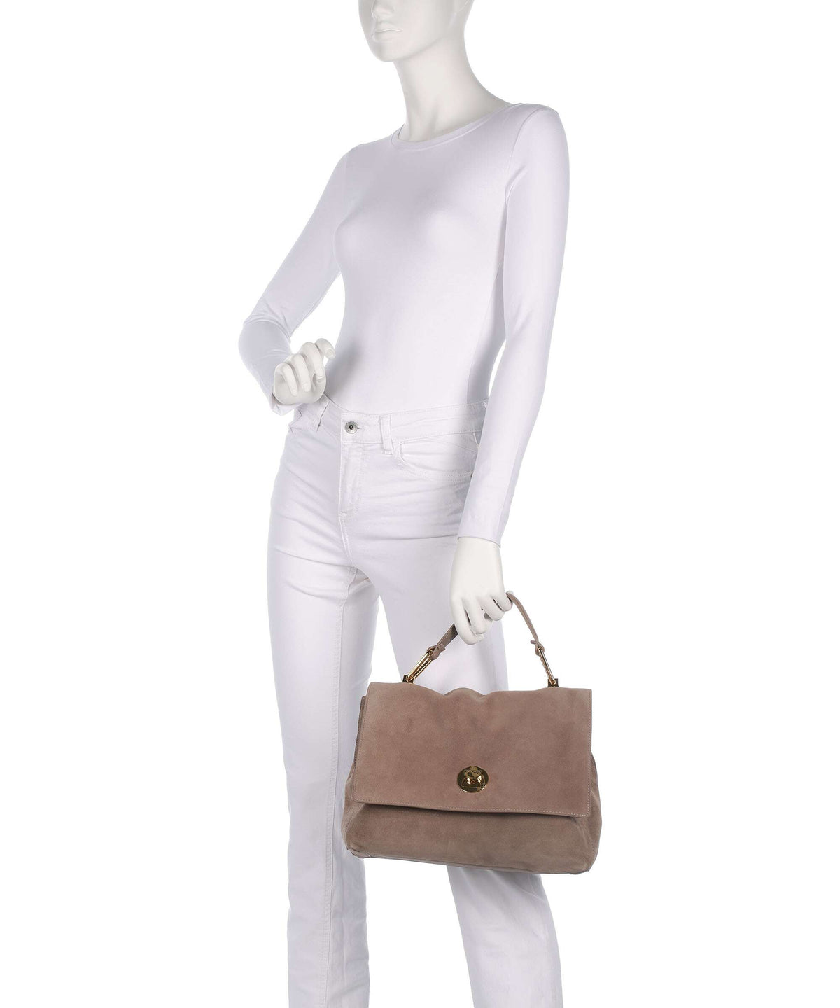 Coccinelle Liya Suede Handbag warm taupe