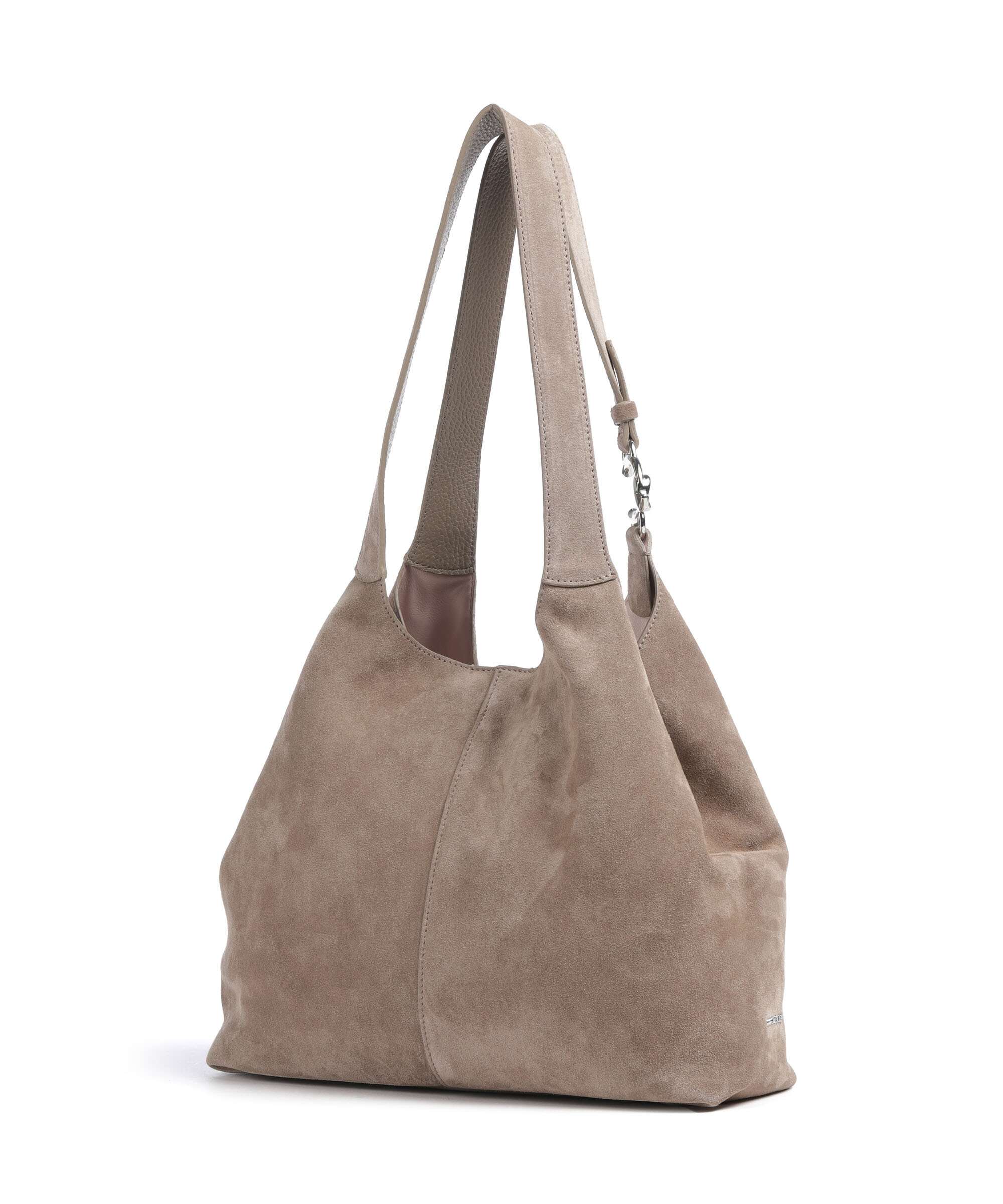 Coccinelle C-Easy Suede Hobo bag warm taupe