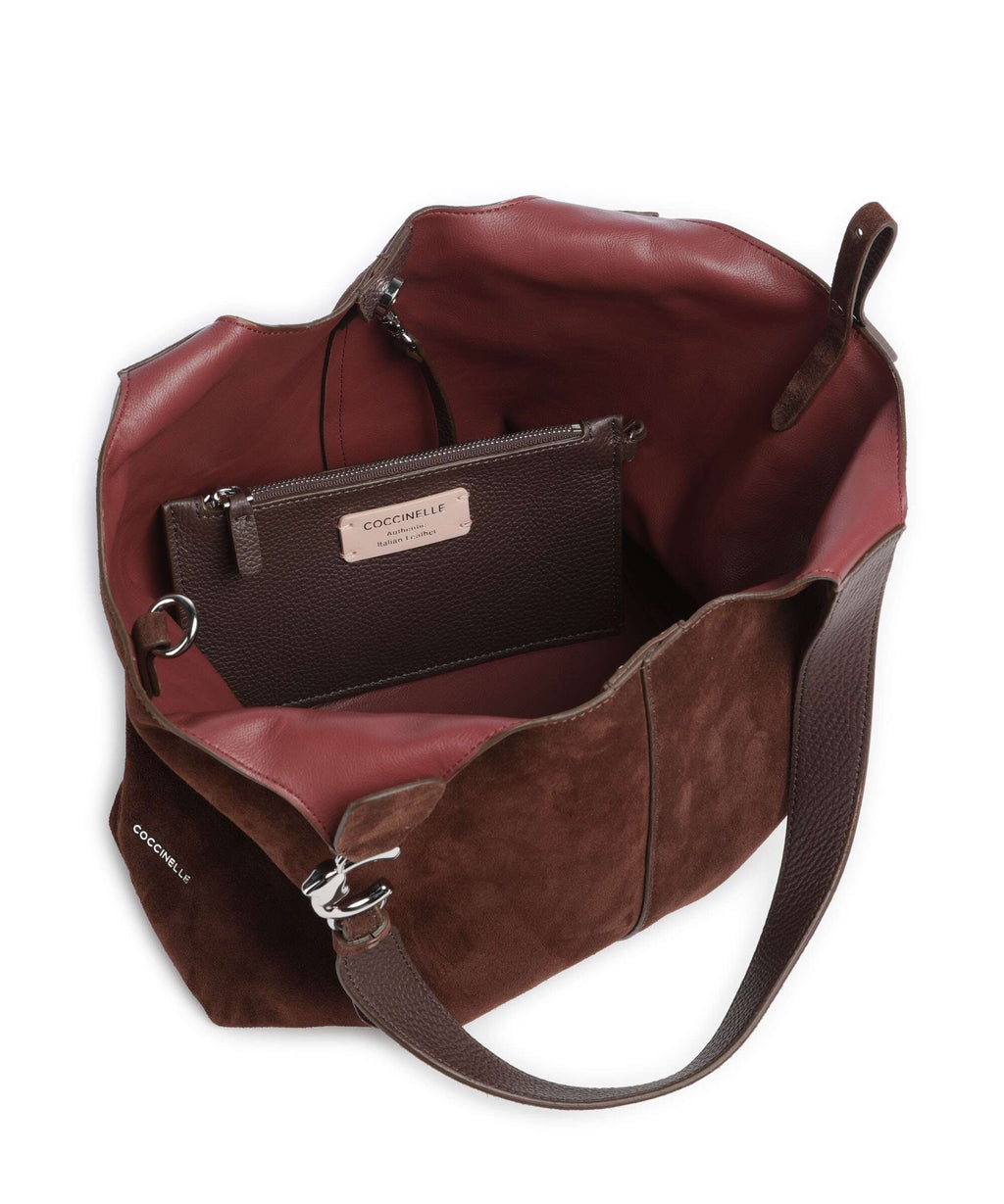 Coccinelle C-Easy Suede Hobo bag brunette