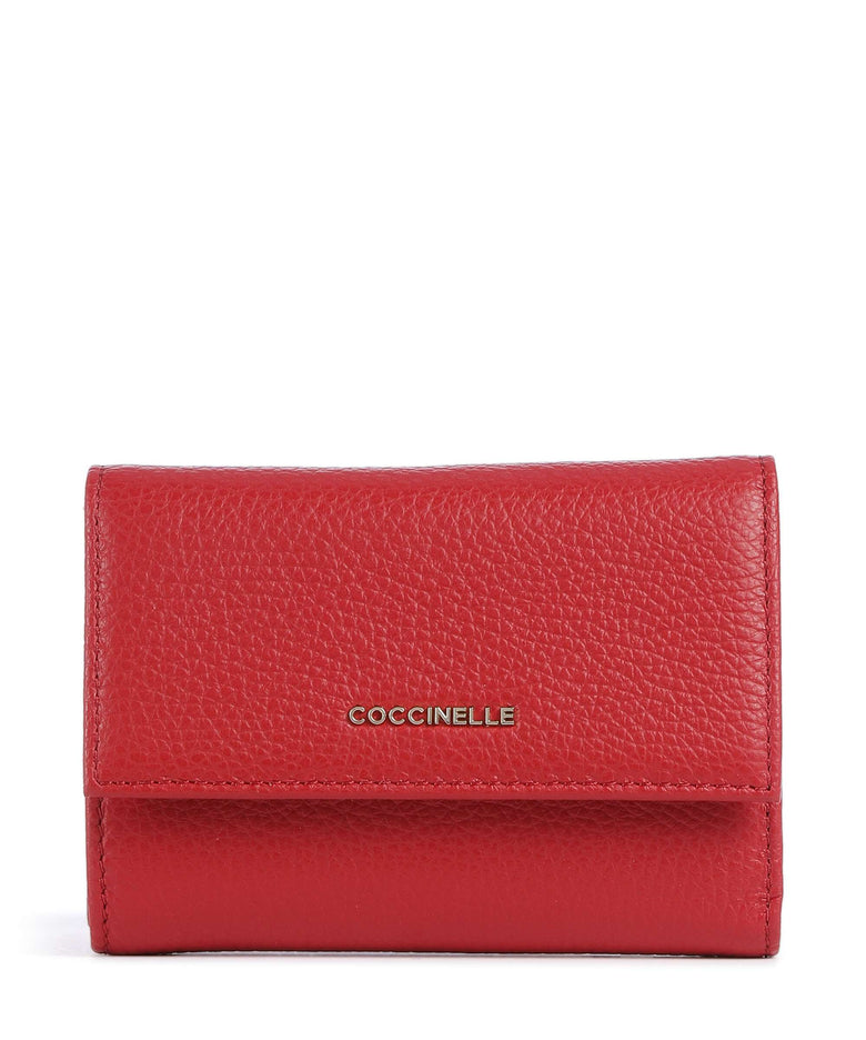Coccinelle Metallic Soft RFID Wallet scarlet