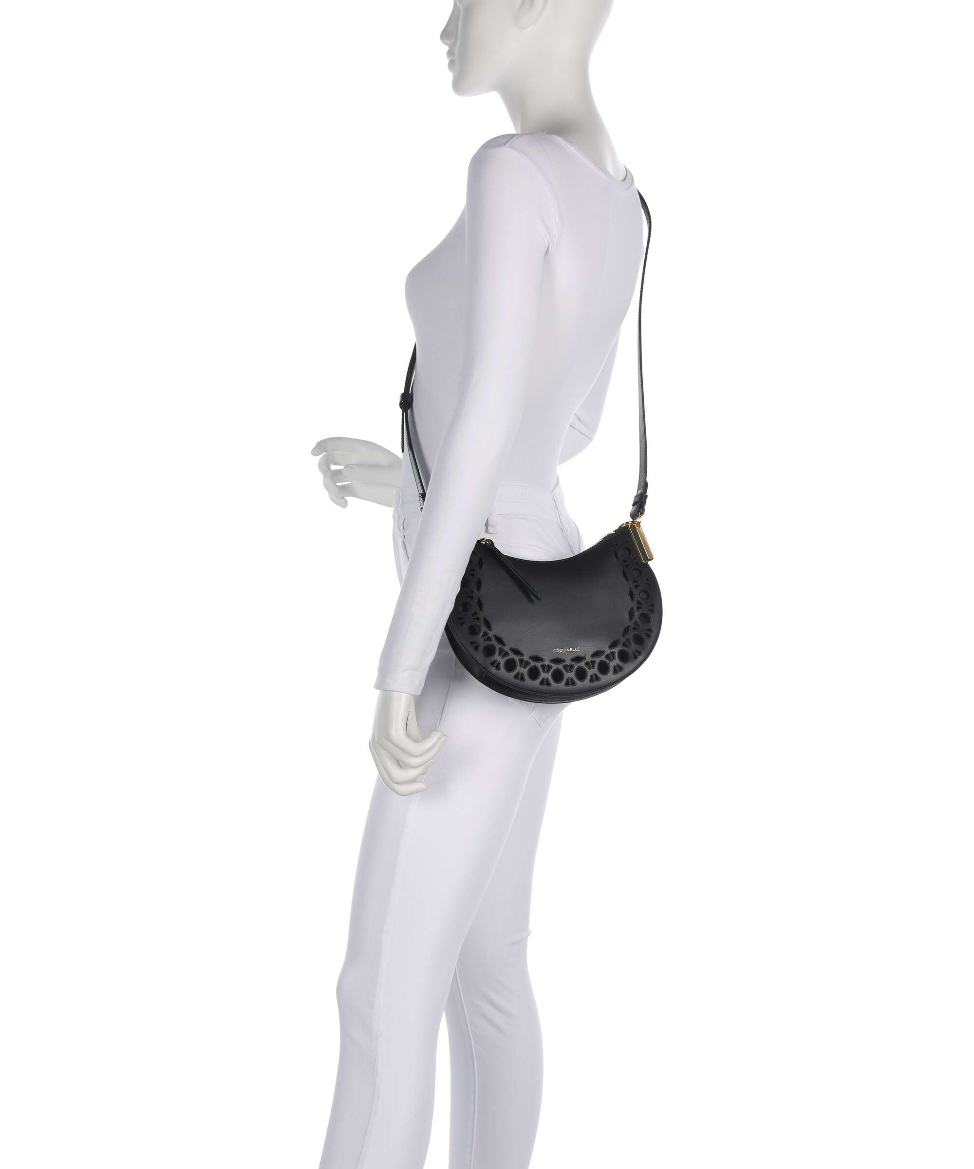 Coccinelle Sunup Monogram Sangallo Shoulder bag noir
