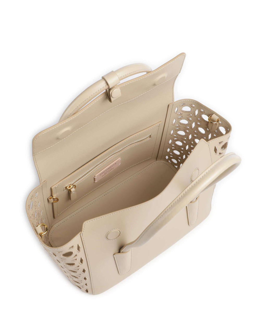 Coccinelle Beat Double Monogram Handbag sandshell