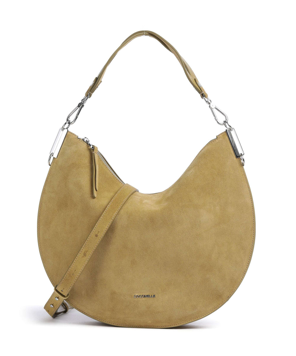 Coccinelle Sunup Suede Shoulder bag seagrass