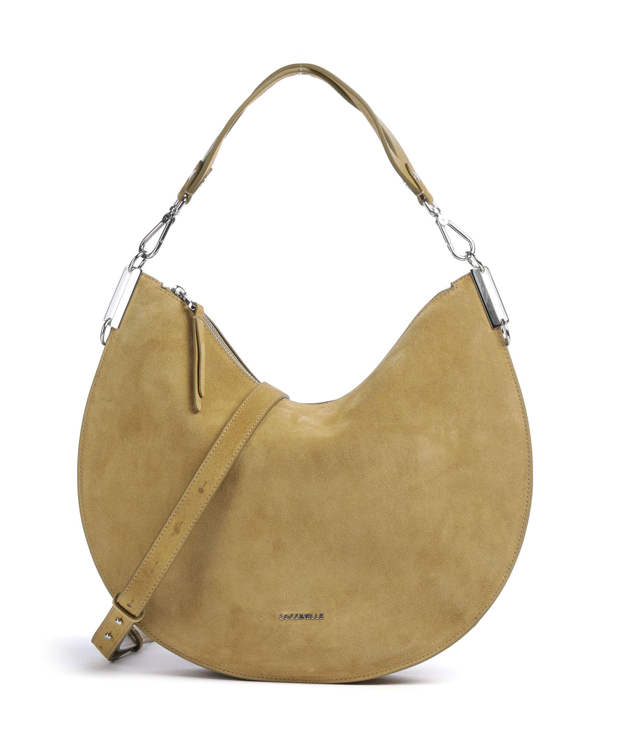 Coccinelle Sunup Suede Shoulder bag seagrass