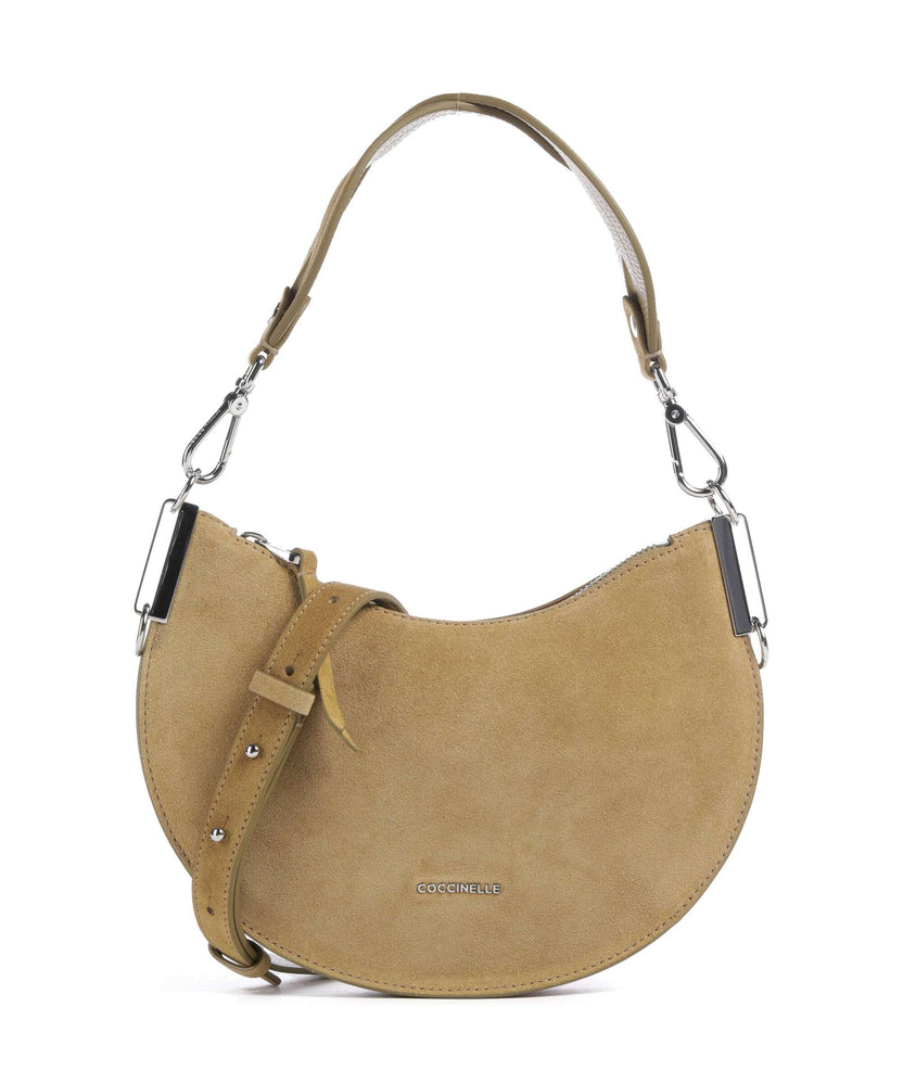 Coccinelle Sunup Suede Shoulder bag seagrass