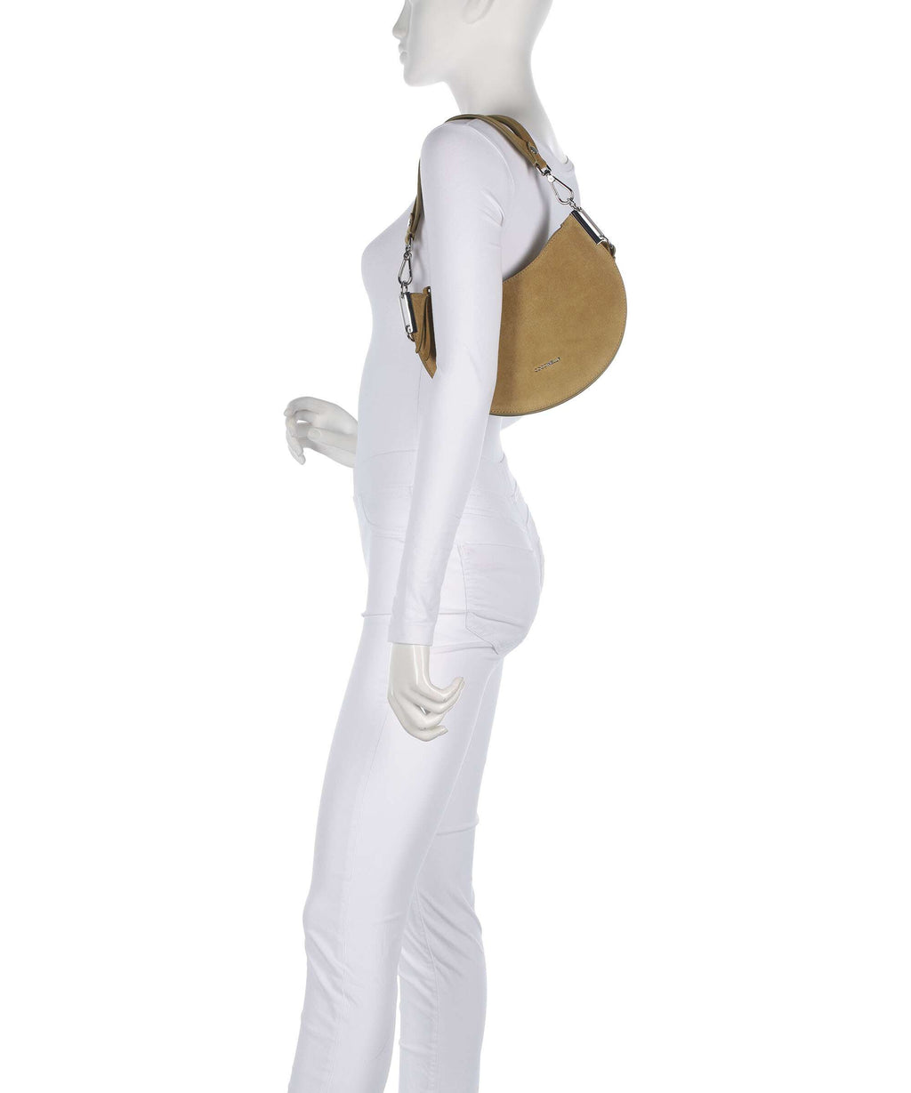 Coccinelle Sunup Suede Shoulder bag seagrass