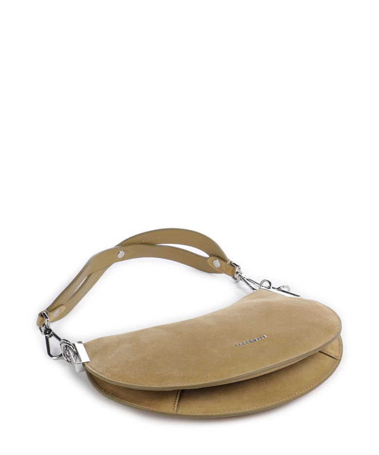 Coccinelle Sunup Suede Shoulder bag seagrass