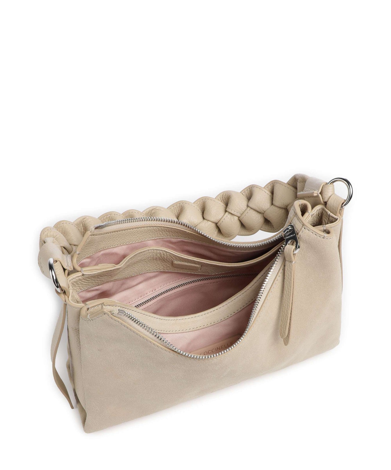 Coccinelle Boheme Suede Shoulder bag sandshell
