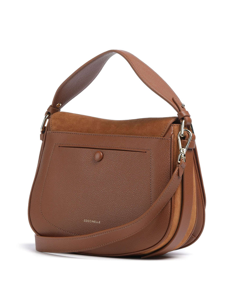 Coccinelle Mavery Suede Handbag cognac