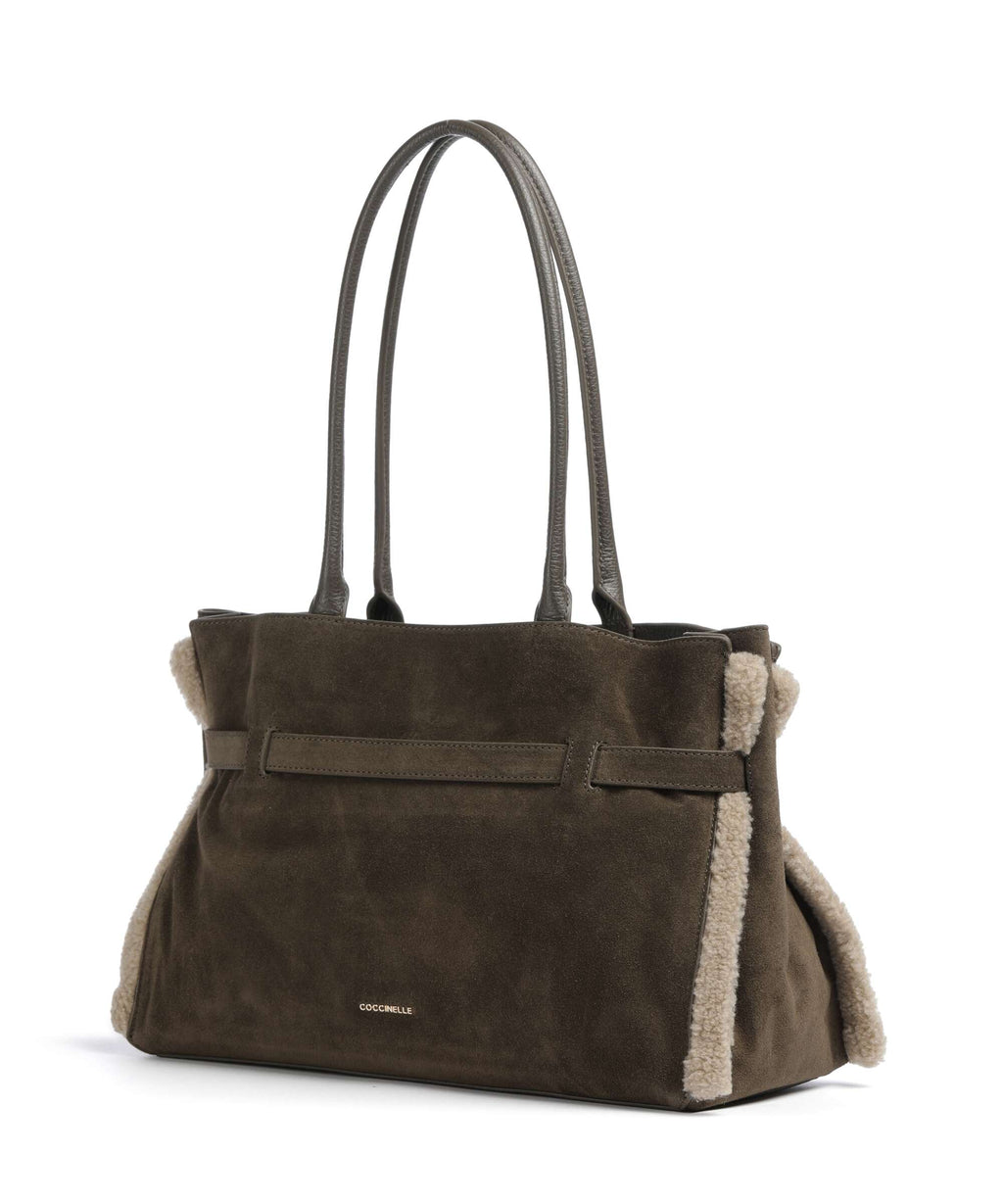 Coccinelle Sabine Soft Suede Tote bag fango