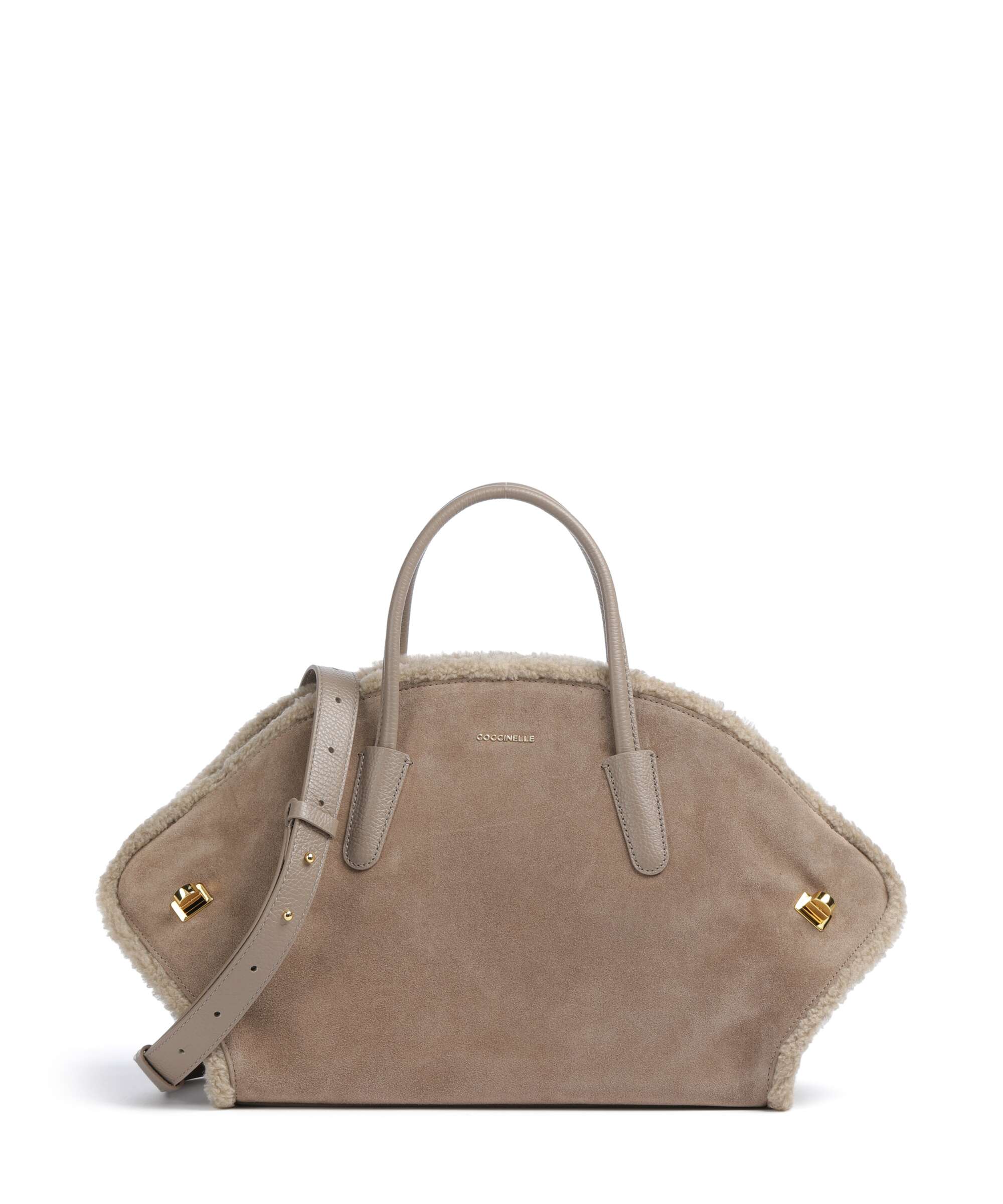 Coccinelle Tylde Suede Eco Handbag warm taupe