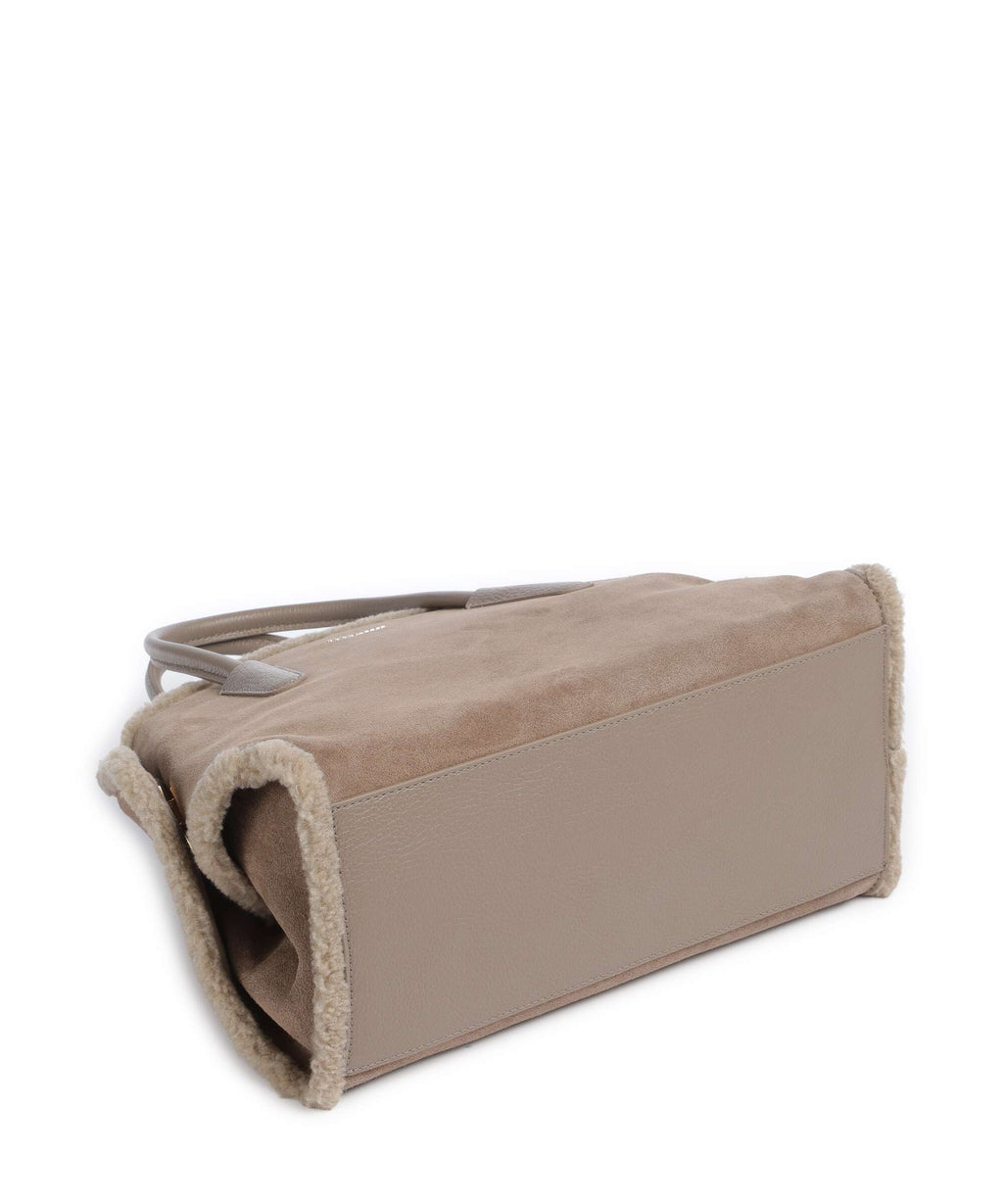 Coccinelle Tylde Suede Eco Handbag warm taupe