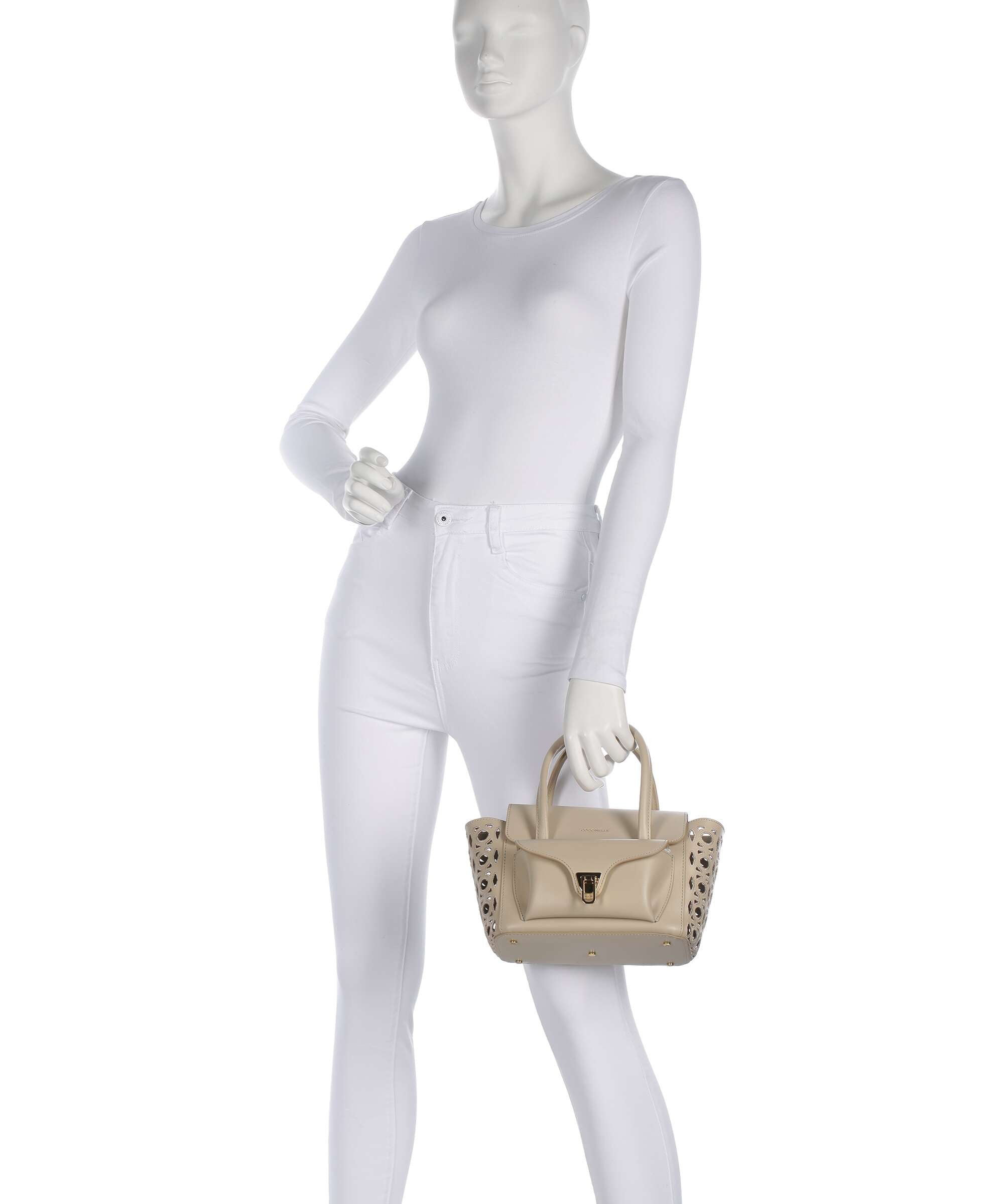 Coccinelle Beat Double Monogram Handbag sandshell