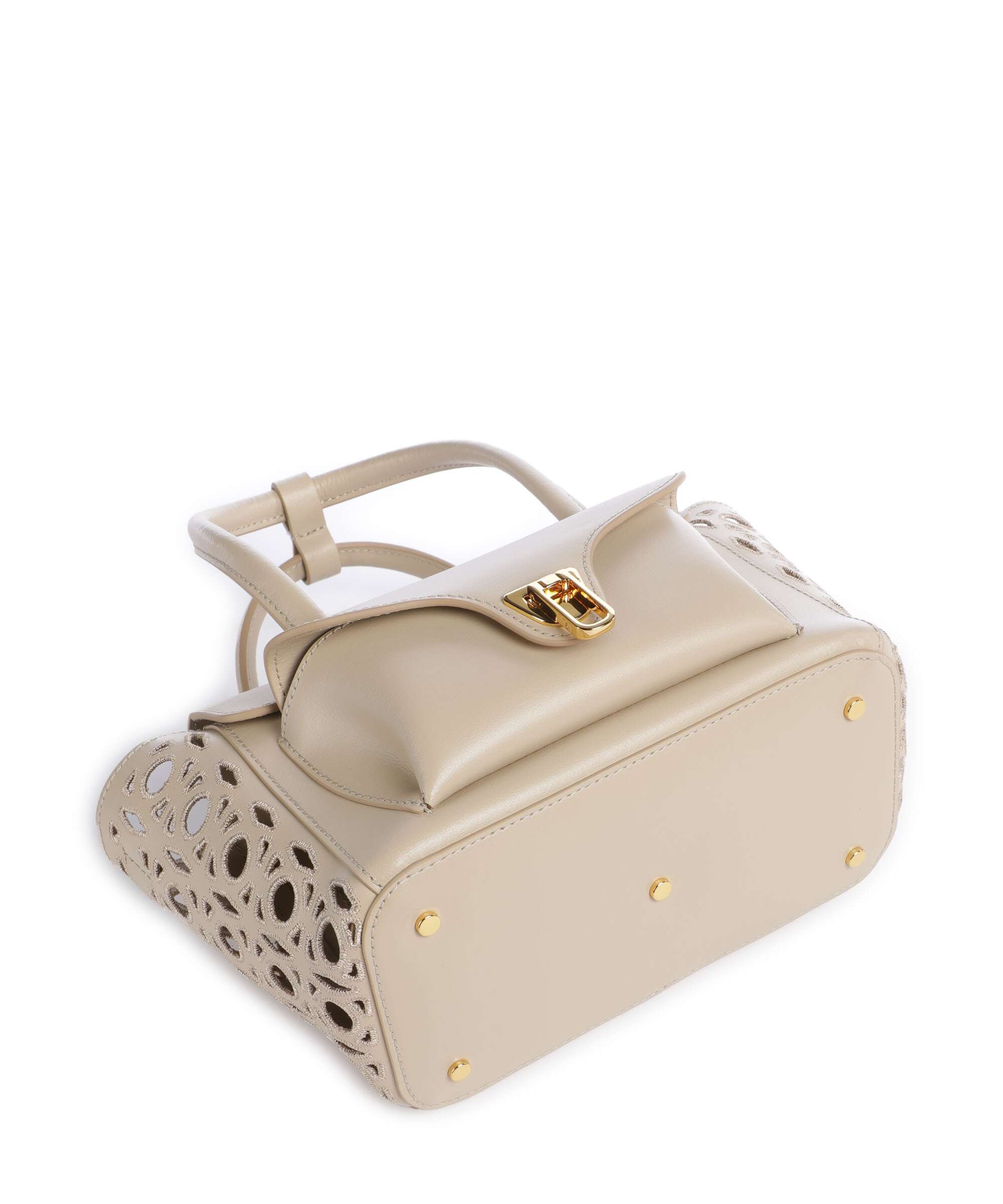 Coccinelle Beat Double Monogram Handbag sandshell
