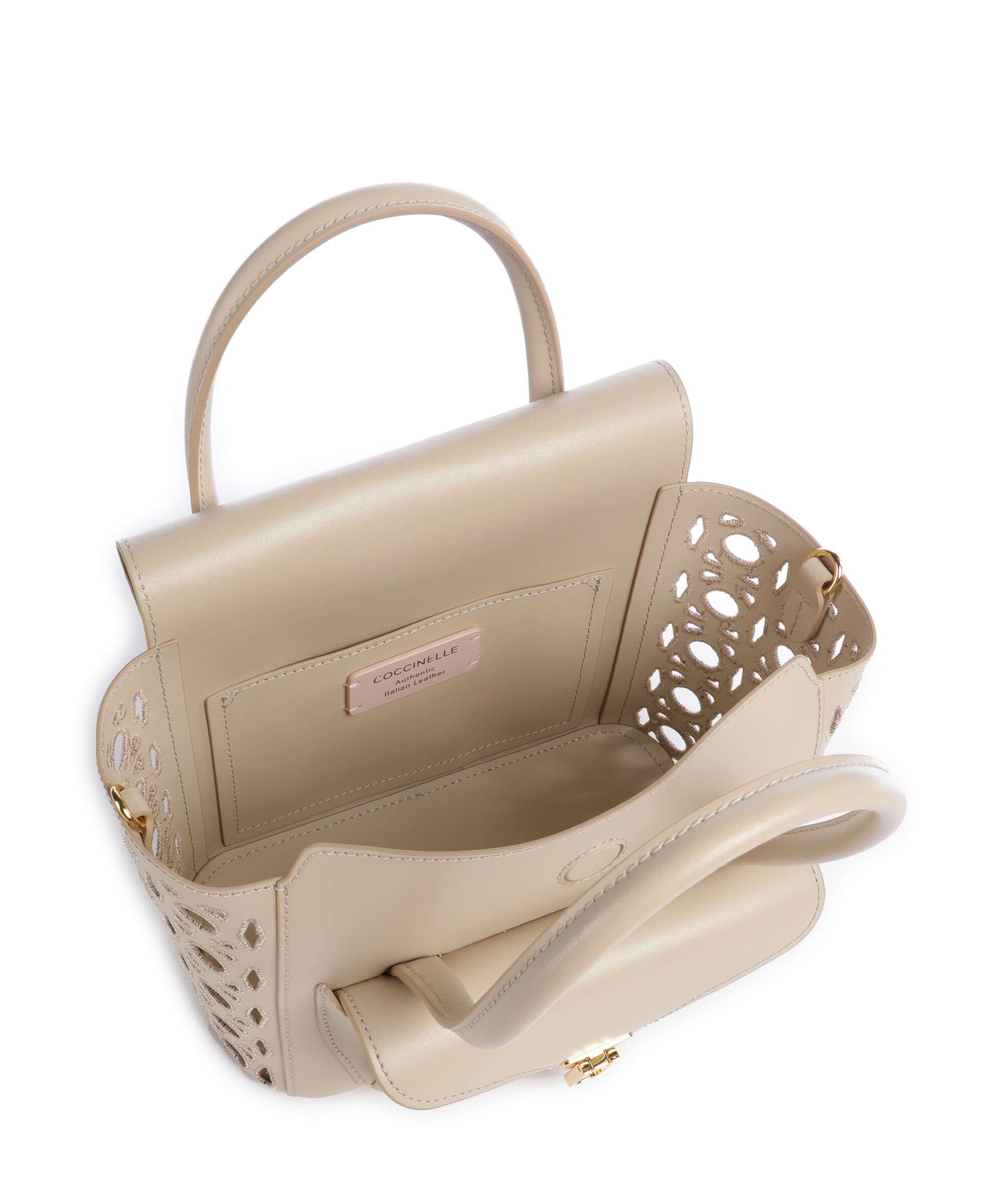 Coccinelle Beat Double Monogram Handbag sandshell
