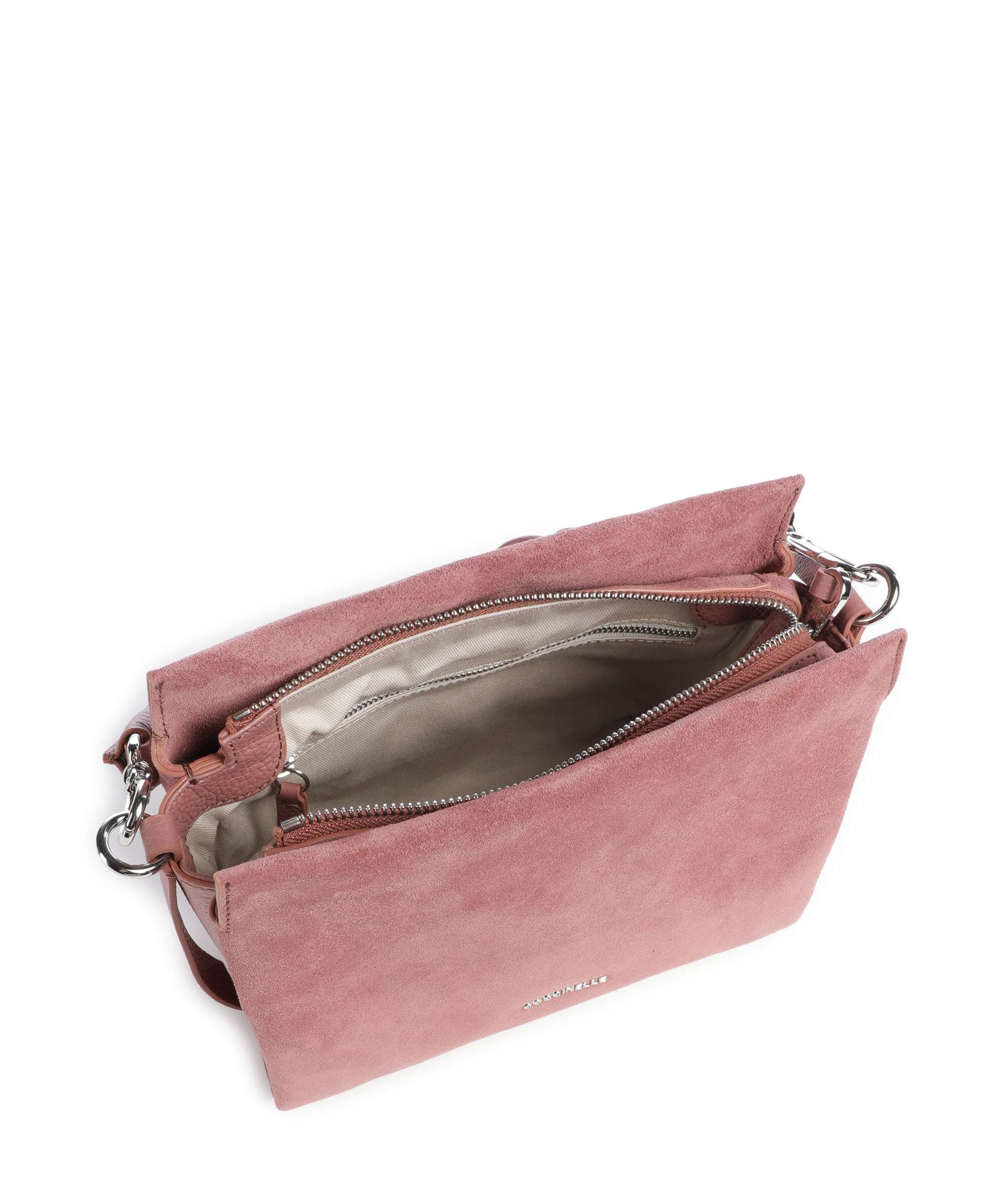 Coccinelle Boheme Suede Handbag winter rose