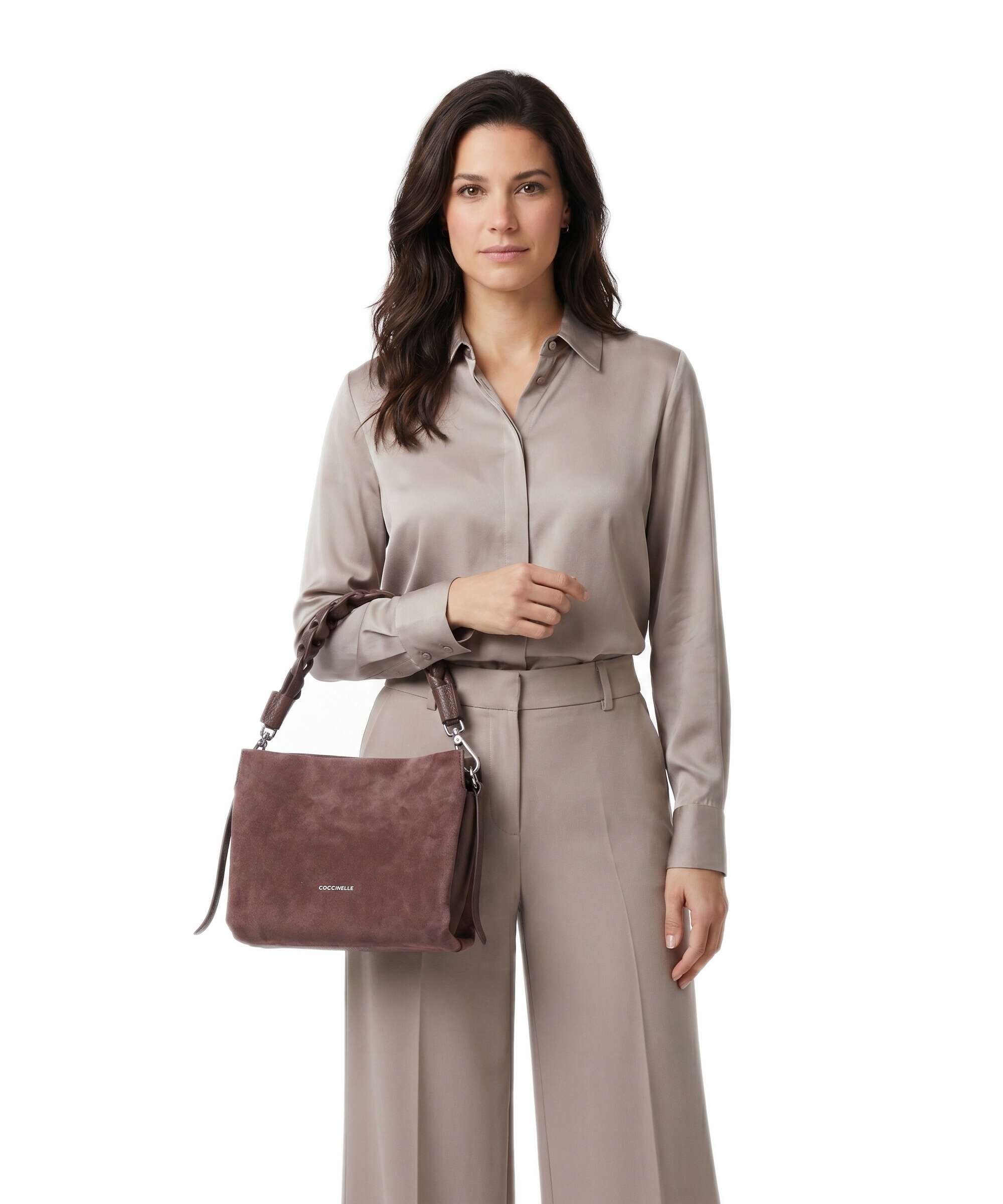 Coccinelle Boheme Suede Handbag berry