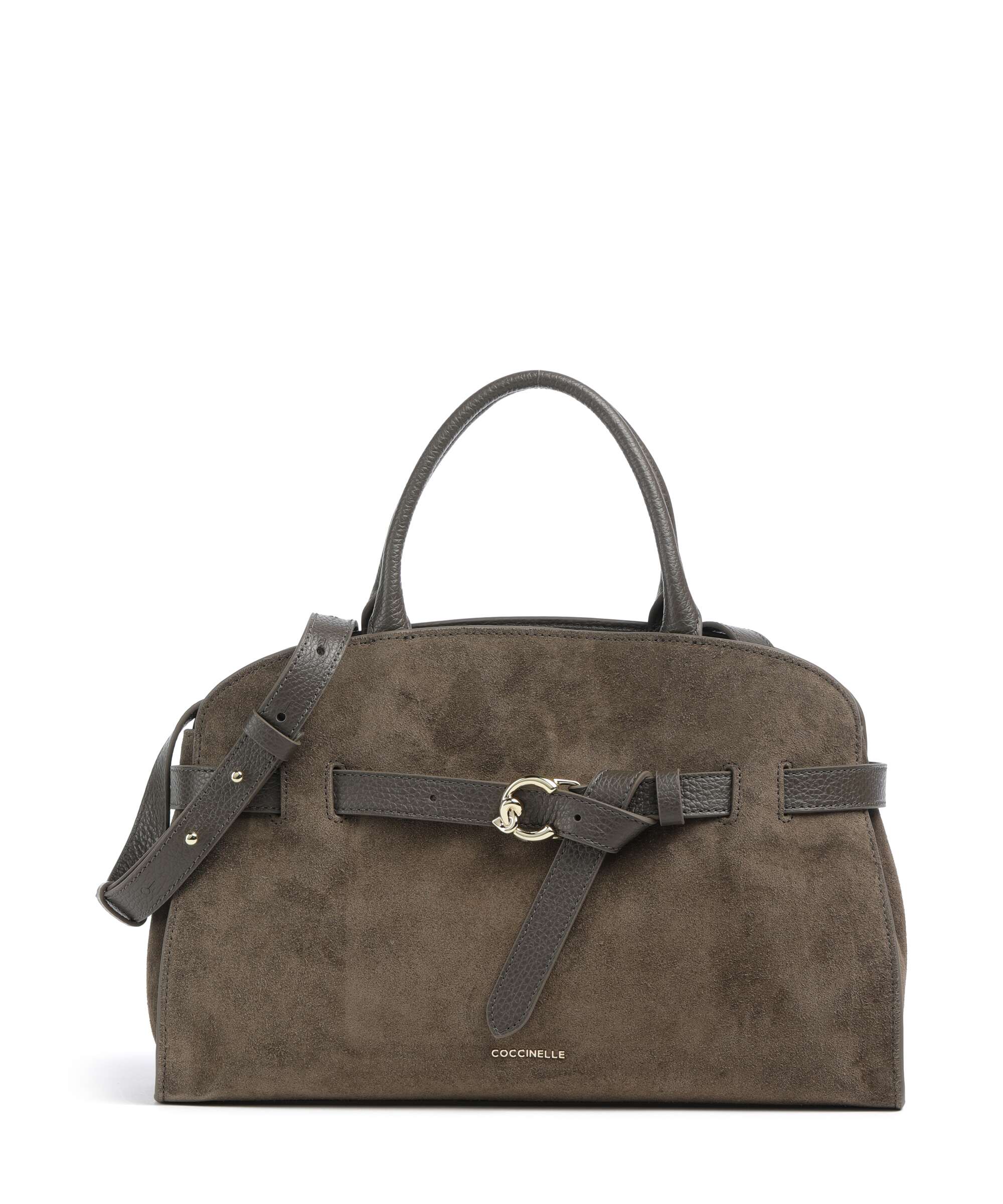 Coccinelle Sabine Suede Handbag fango