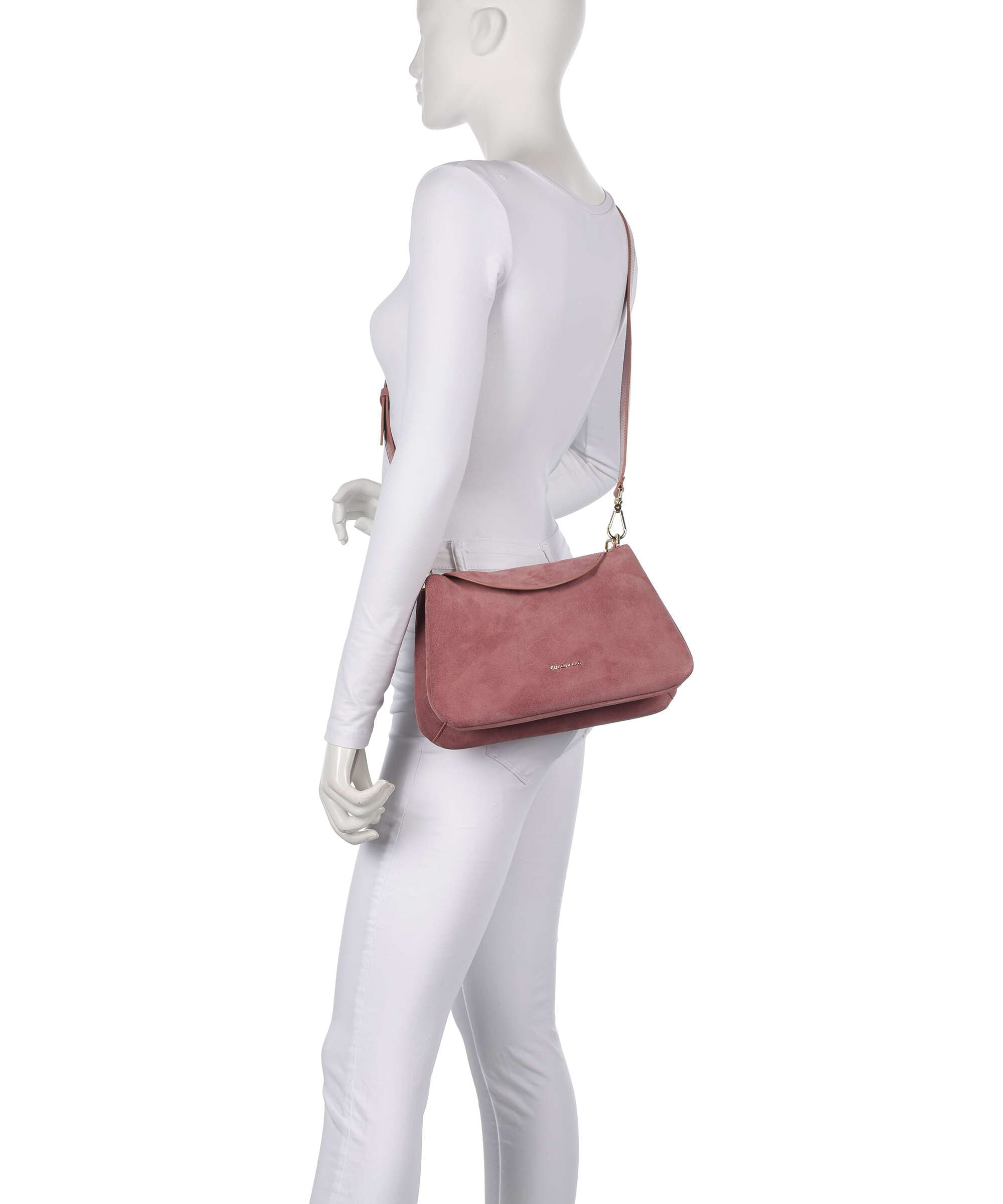 Coccinelle Tiggy Suede Shoulder bag winter rose