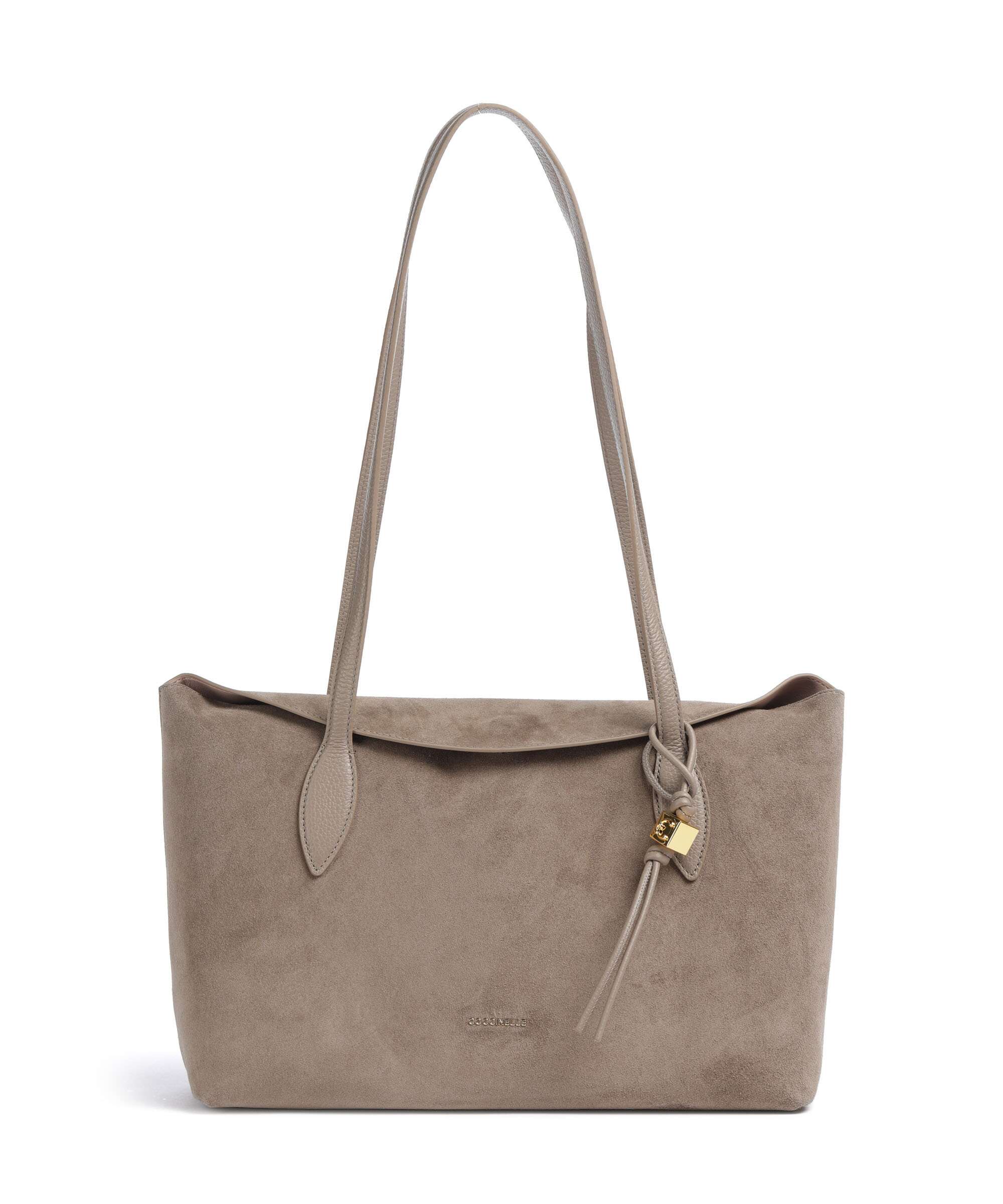 Coccinelle Thess Suede Tote bag warm taupe