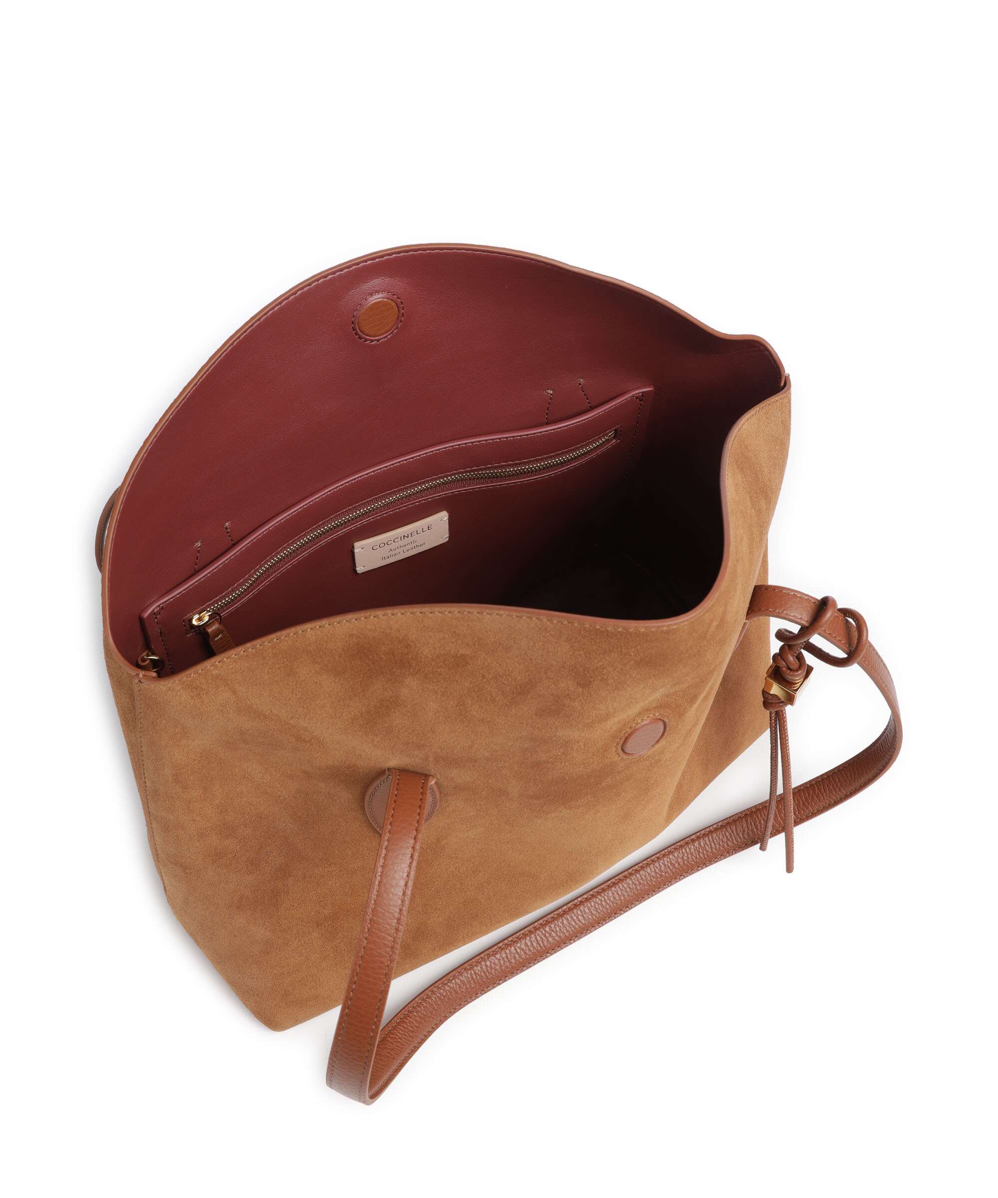Coccinelle Thess Suede Tote bag cognac