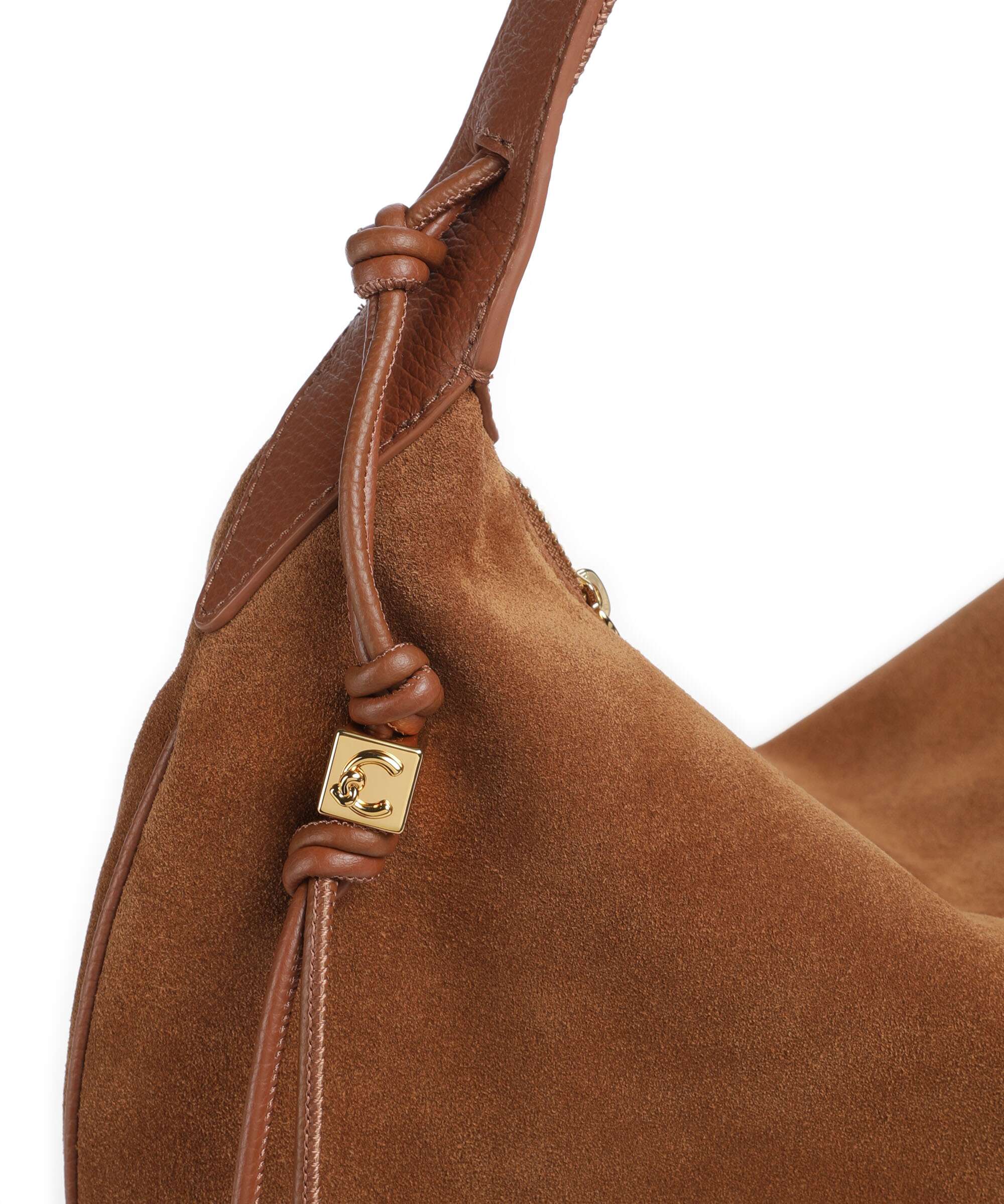 Coccinelle Thess Suede Hobo bag cognac