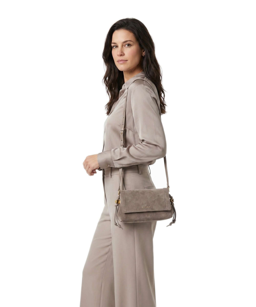 Coccinelle Thess Suede Crossbody bag warm taupe