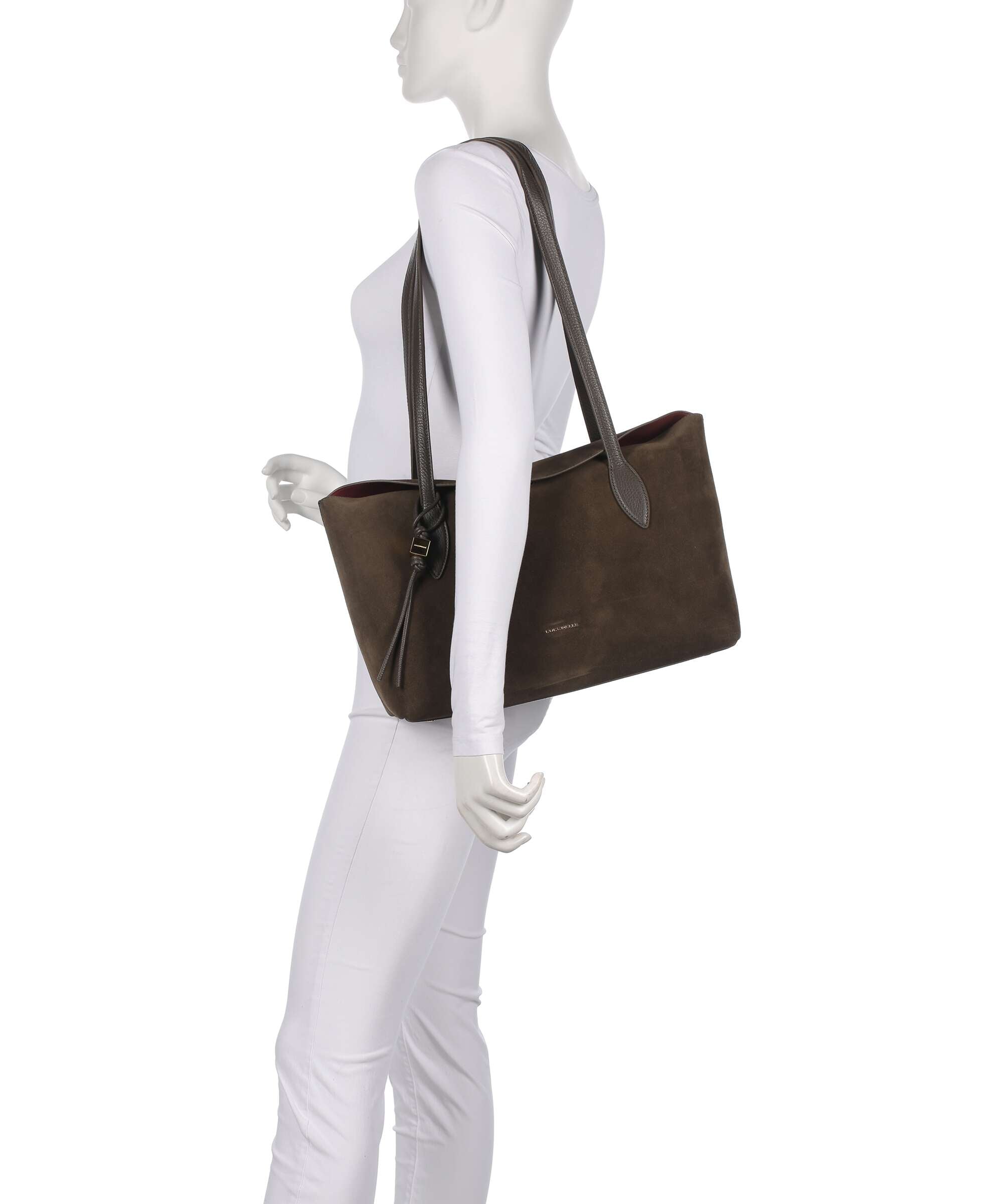 Coccinelle Thess Suede Tote bag fango