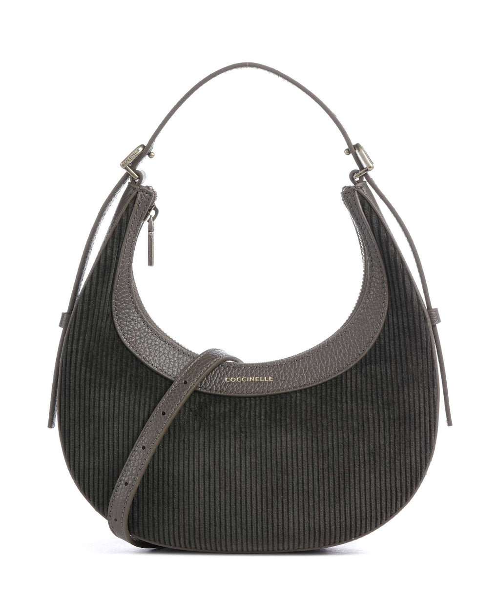 Coccinelle Whisper Corduroy Shoulder bag fango