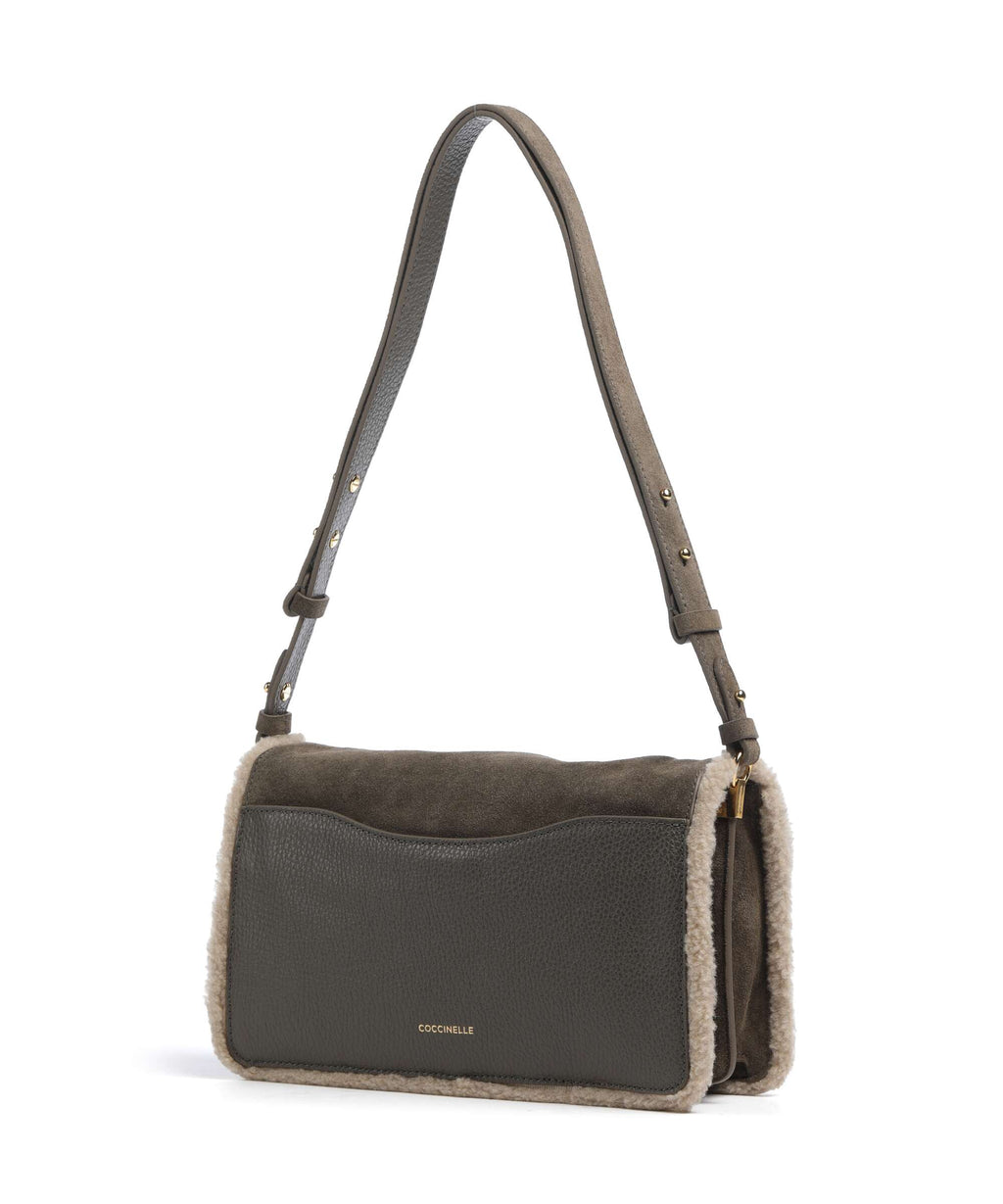Coccinelle C-Me Softy Suede Shoulder bag fango/warm taupe