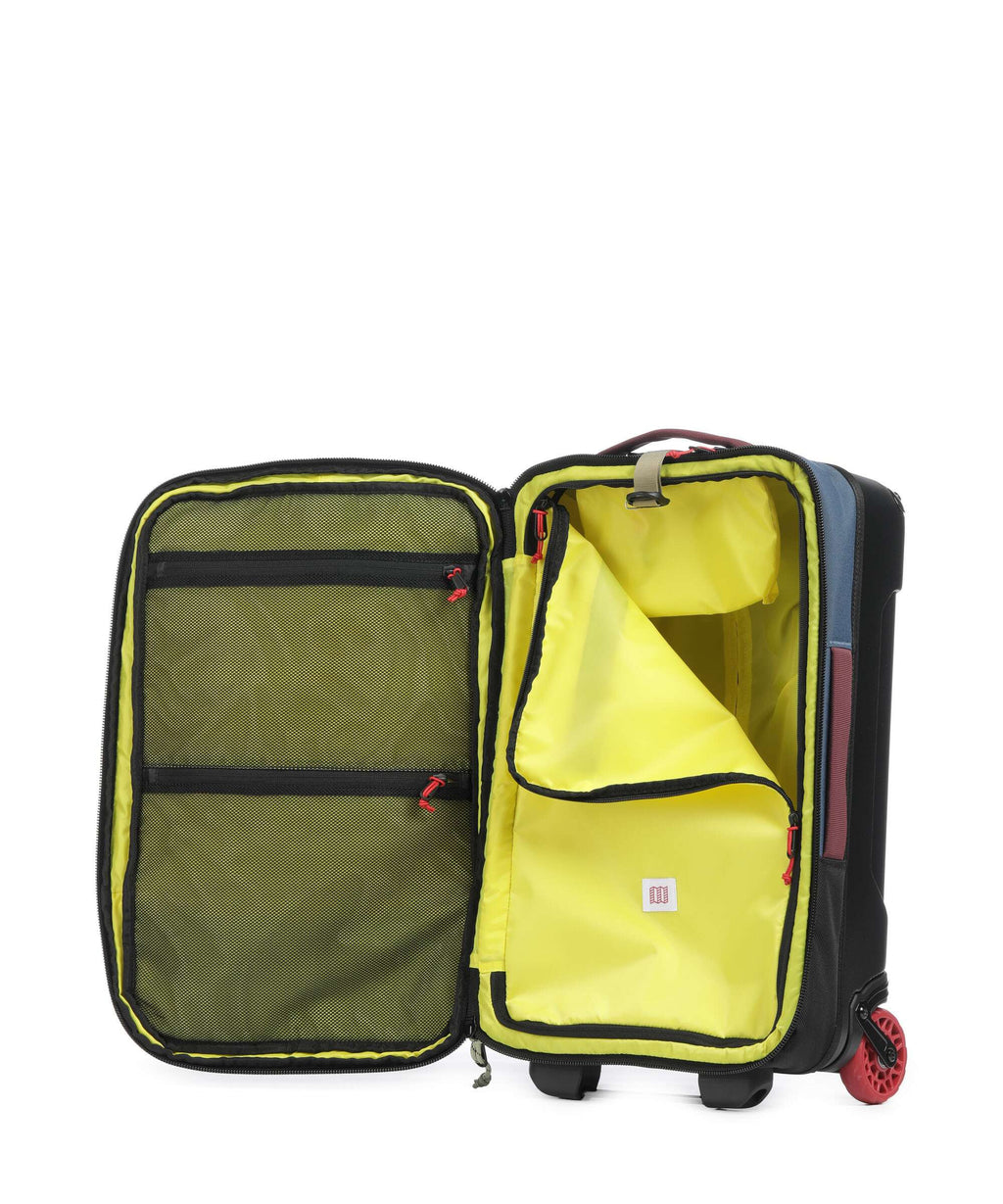 Topo Designs Global Backpack with wheels dark denim/burgundy