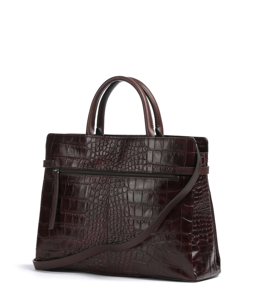 Castelijn & Beerens Croco Kaat Briefcase mocca