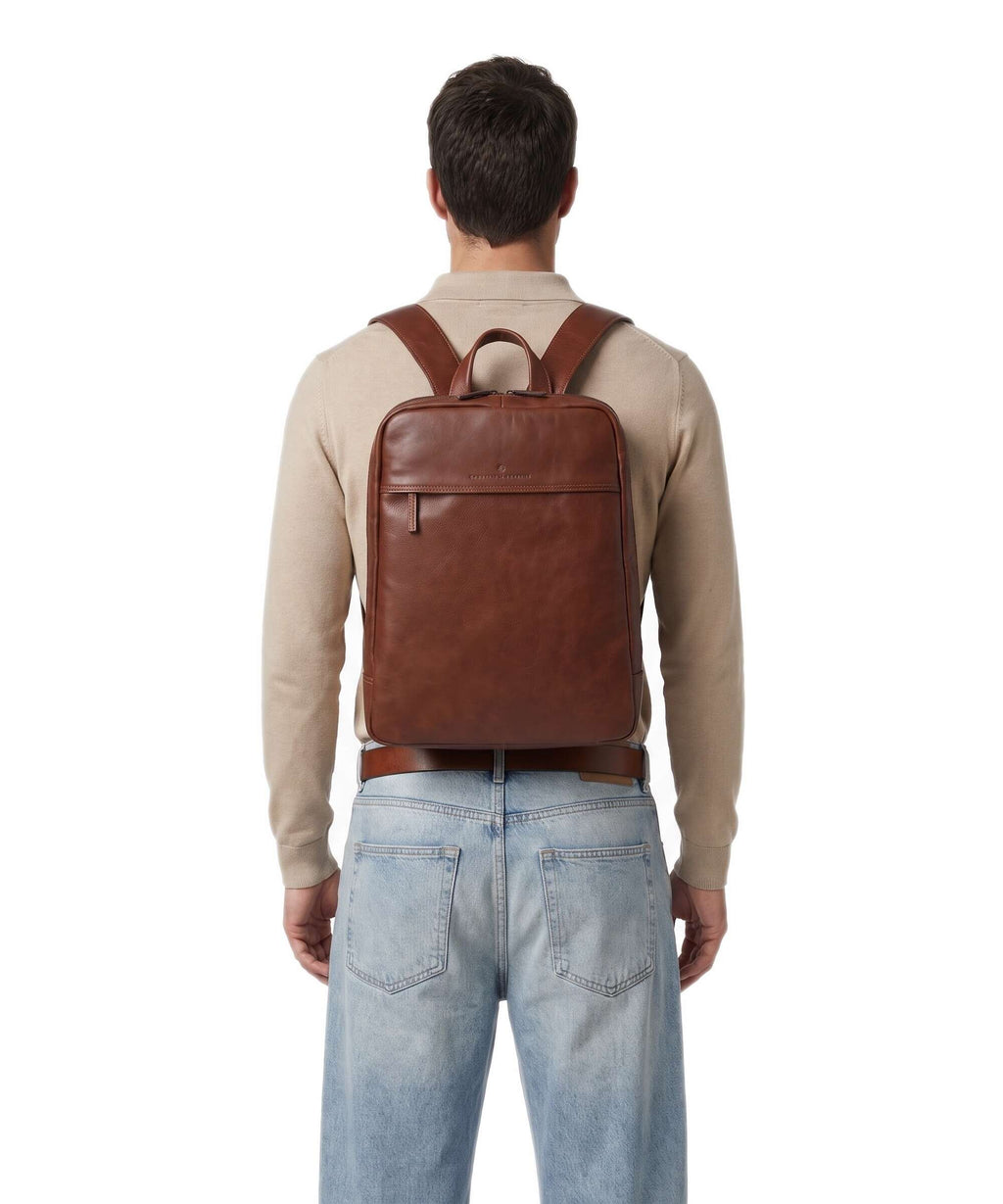 Castelijn & Beerens Special Laptop backpack light brown